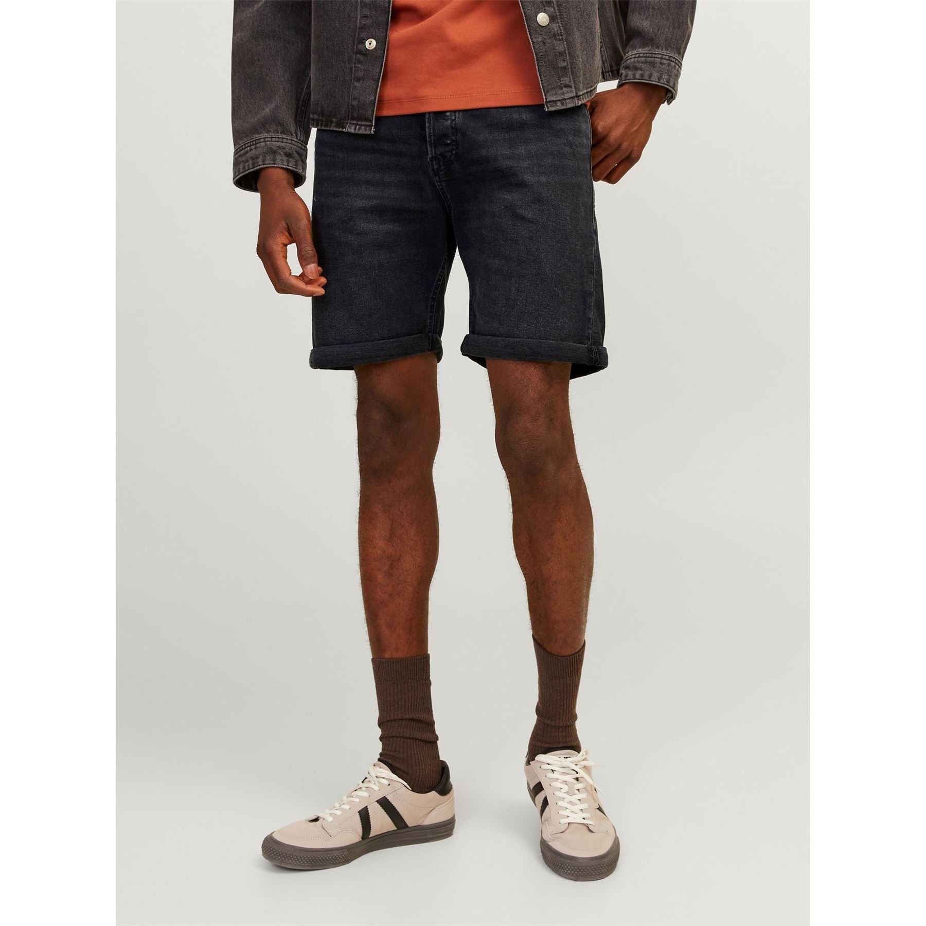 Jack and Jones Denim Bermuda Shorts with Banded Hem