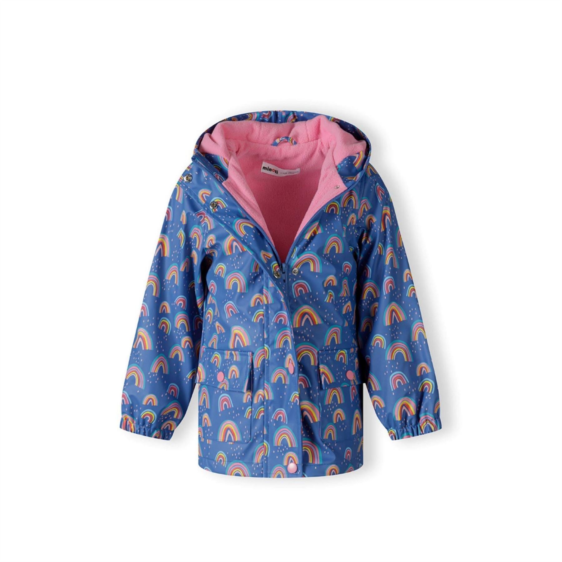 Minoti Girls Rain Jacket Printed Cobalt Blue