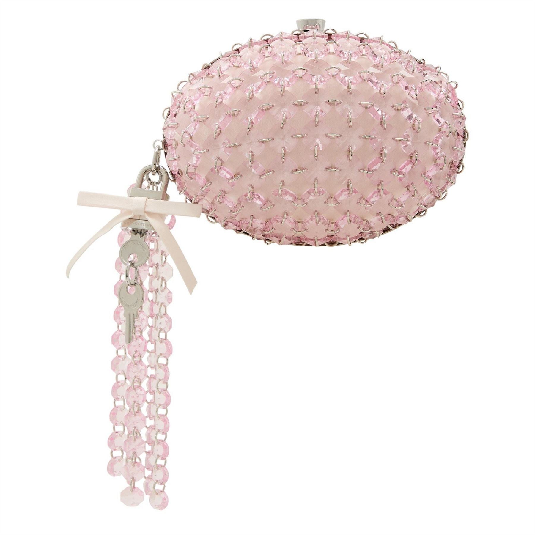 Self Portrait Oval Crystal Chain Clutch