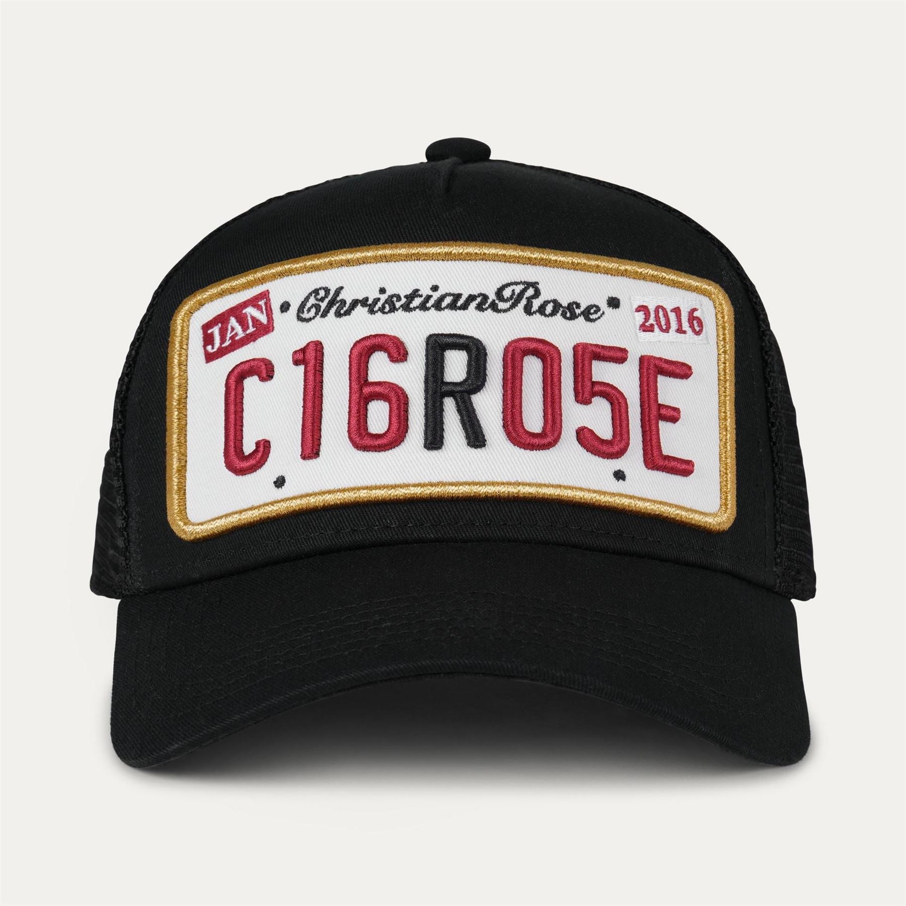 Christian Rose Plate Trucker Cap