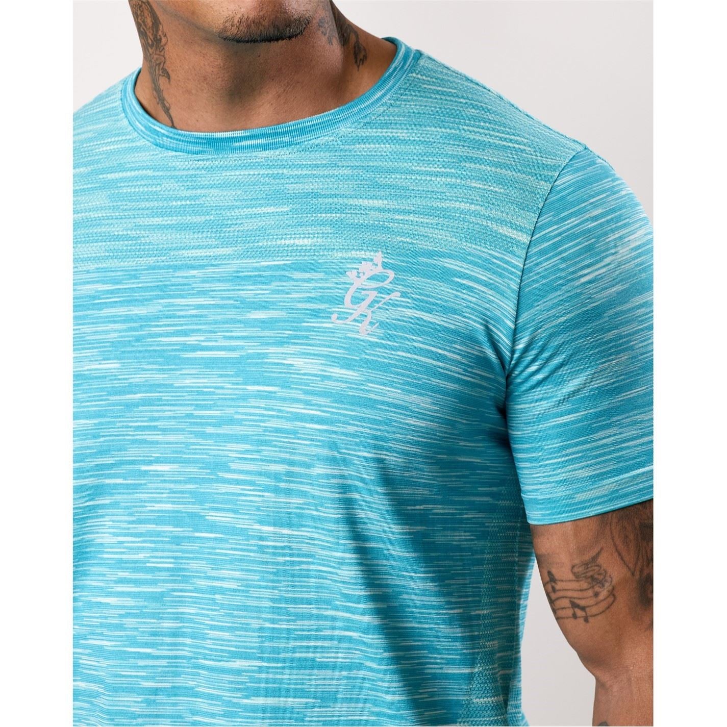 Gym King Energy Seamless Space Dye Tee   Ocean Blue Multi