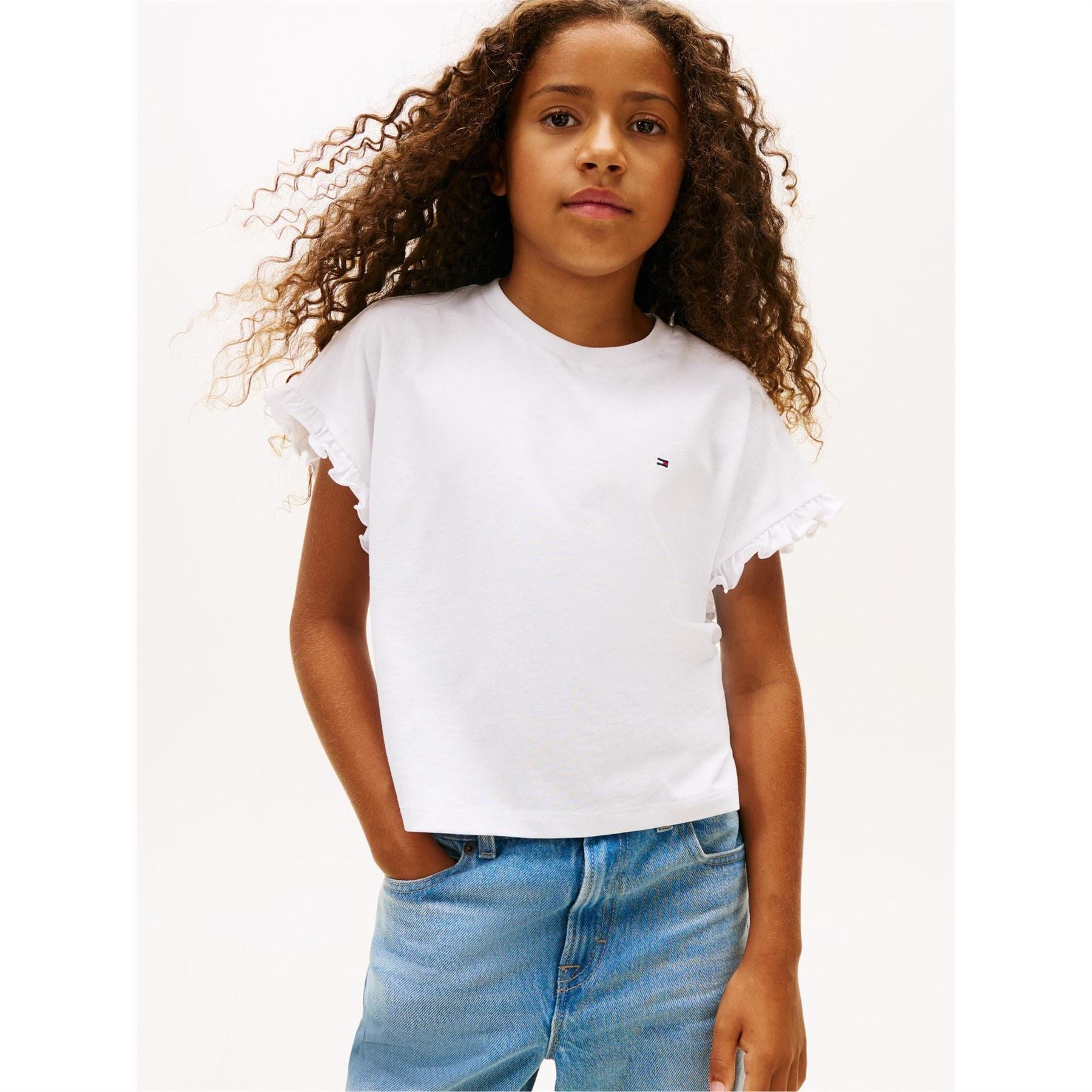 Tommy Hilfiger Essential Crew Neck Ruffle Sleeve T-Shirt