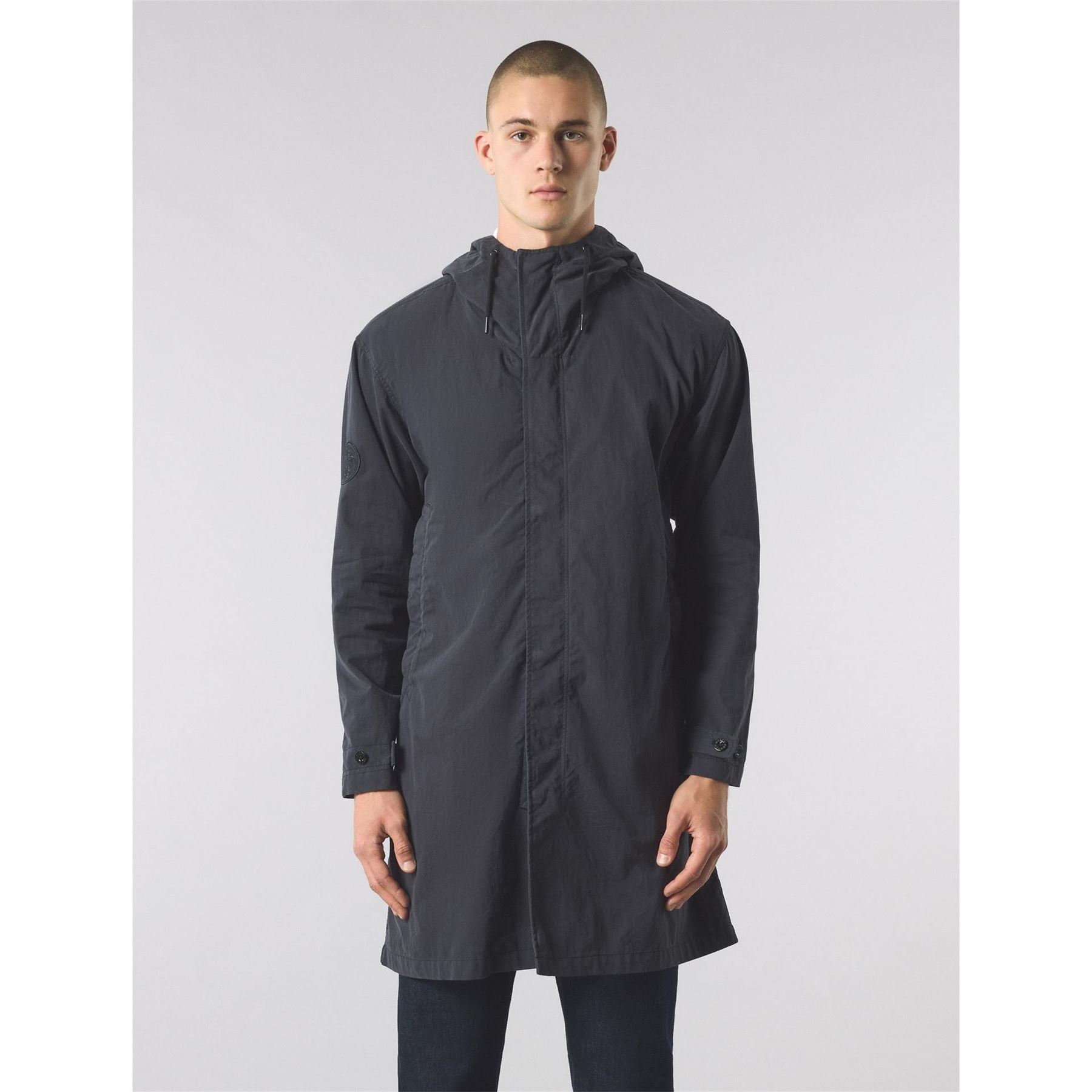 Pretty Green Feltham Hooded Solid Patterned Parka Coat