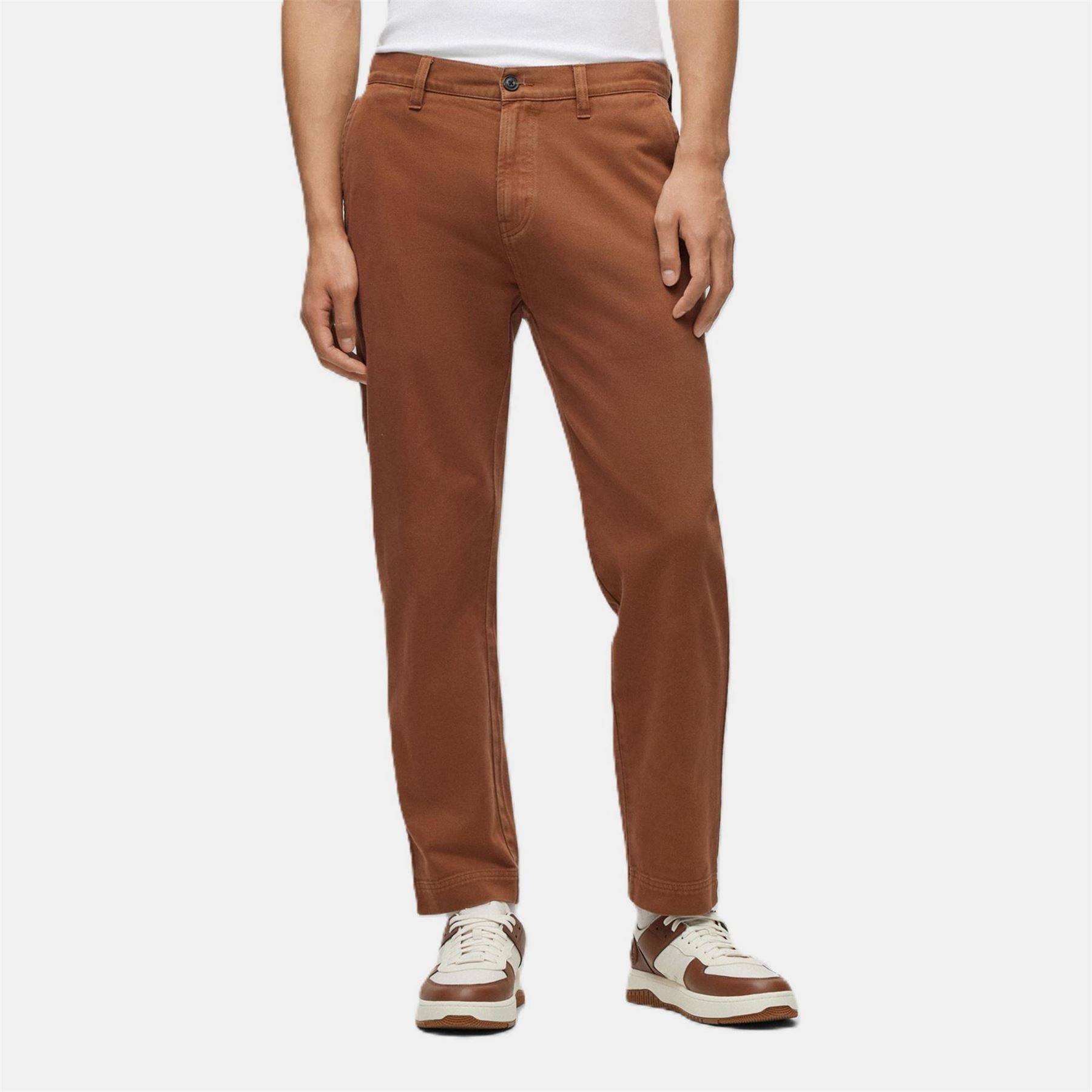 Hugo Zeebo233d Solid Patterned Straight Chinos