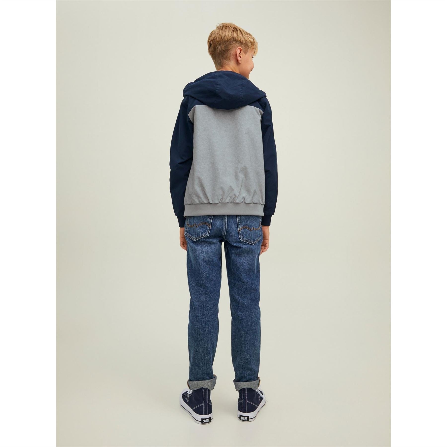 Jack and Jones Erush Block Colour Hooded Bomber Jacket Junior