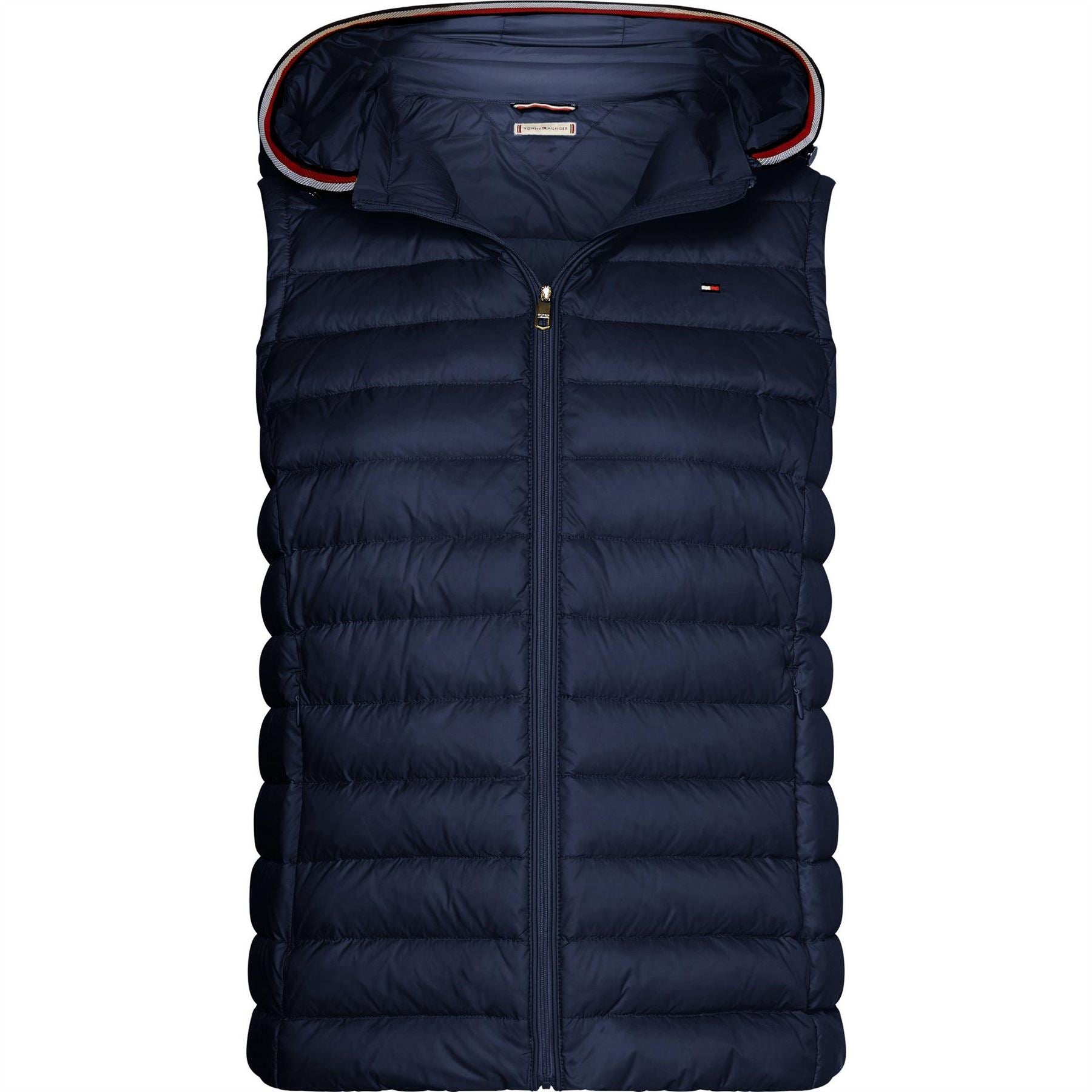 Tommy Hilfiger Heritage Low Down Duck Down Detachable Hood Sleeveless Short Puffer Jacket