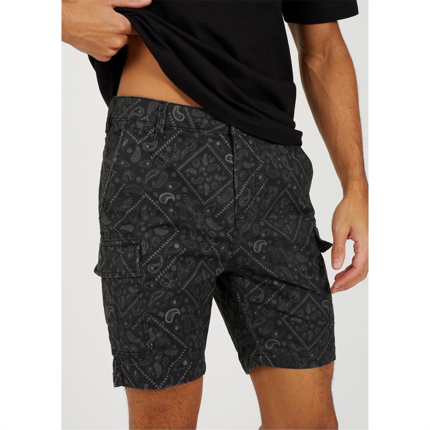 Brave Soul Print Cargo Shorts