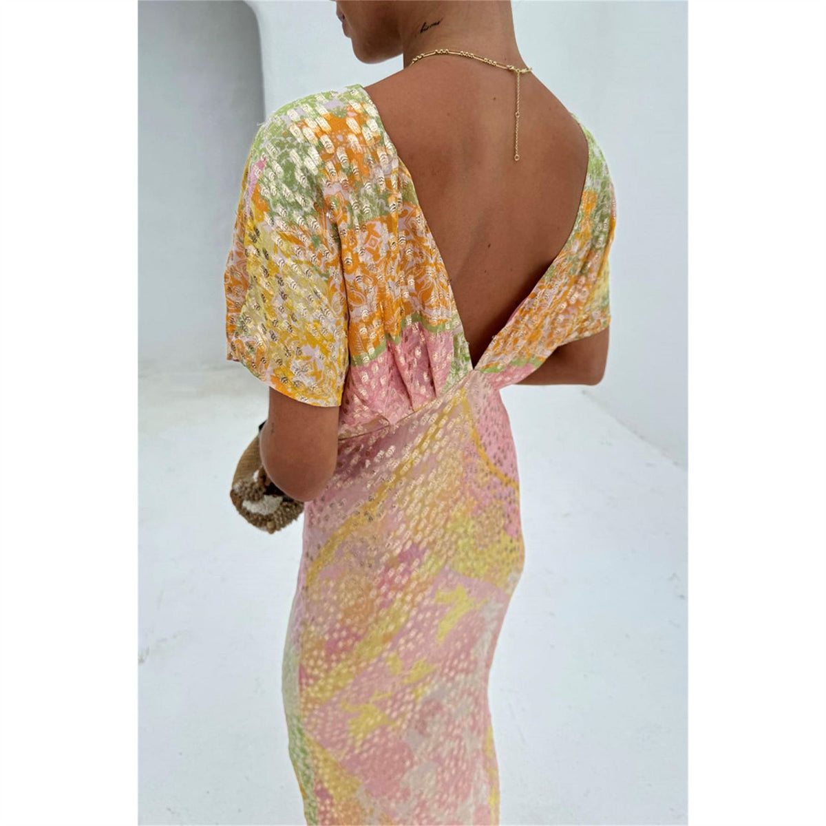 Never Fully Dressed Boho Elodie V-Neck Maxi Slip Dress