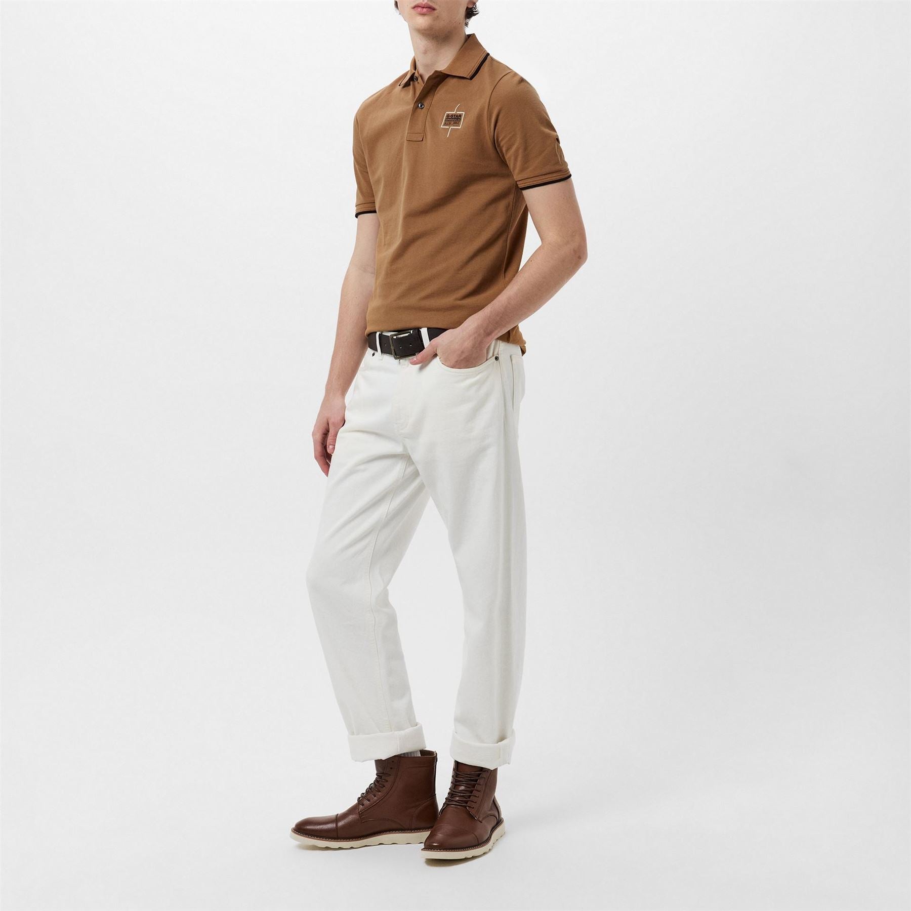 G Star Logo Striped Polo