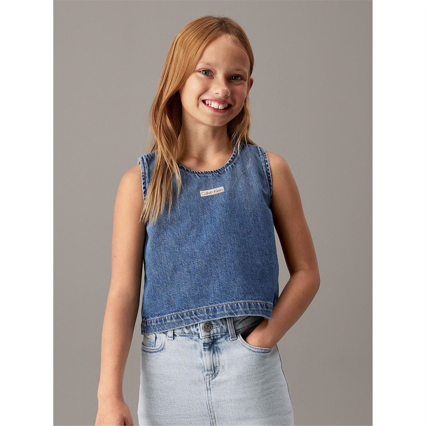 Calvin Klein Jeans Cropped Crew Neck Regular Fit Tank