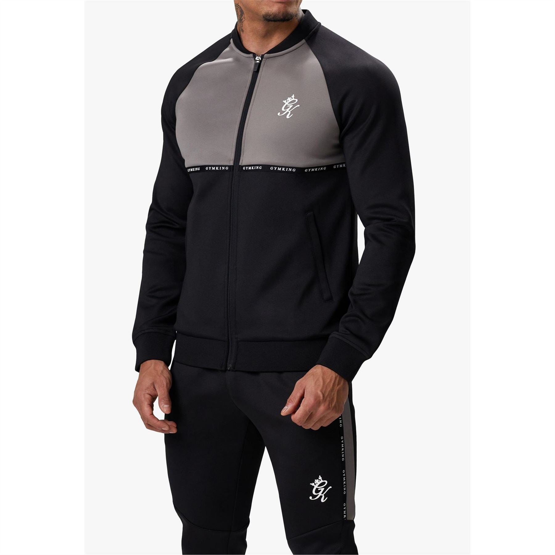 Gym King Gymki Taped Plus Full Zip Fleece Fabric