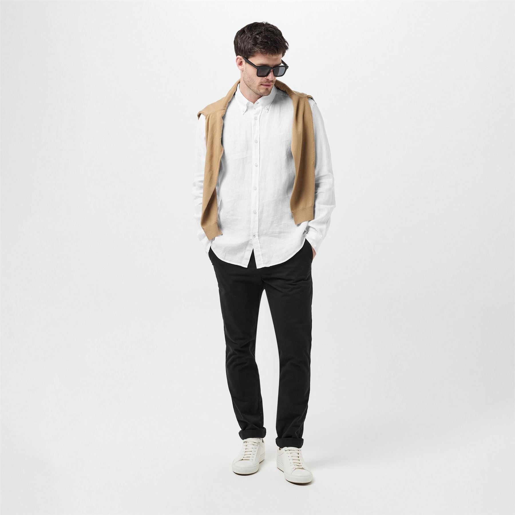 Boss Liam Regular Fit Cuff Sleeve Point Collar Shirt