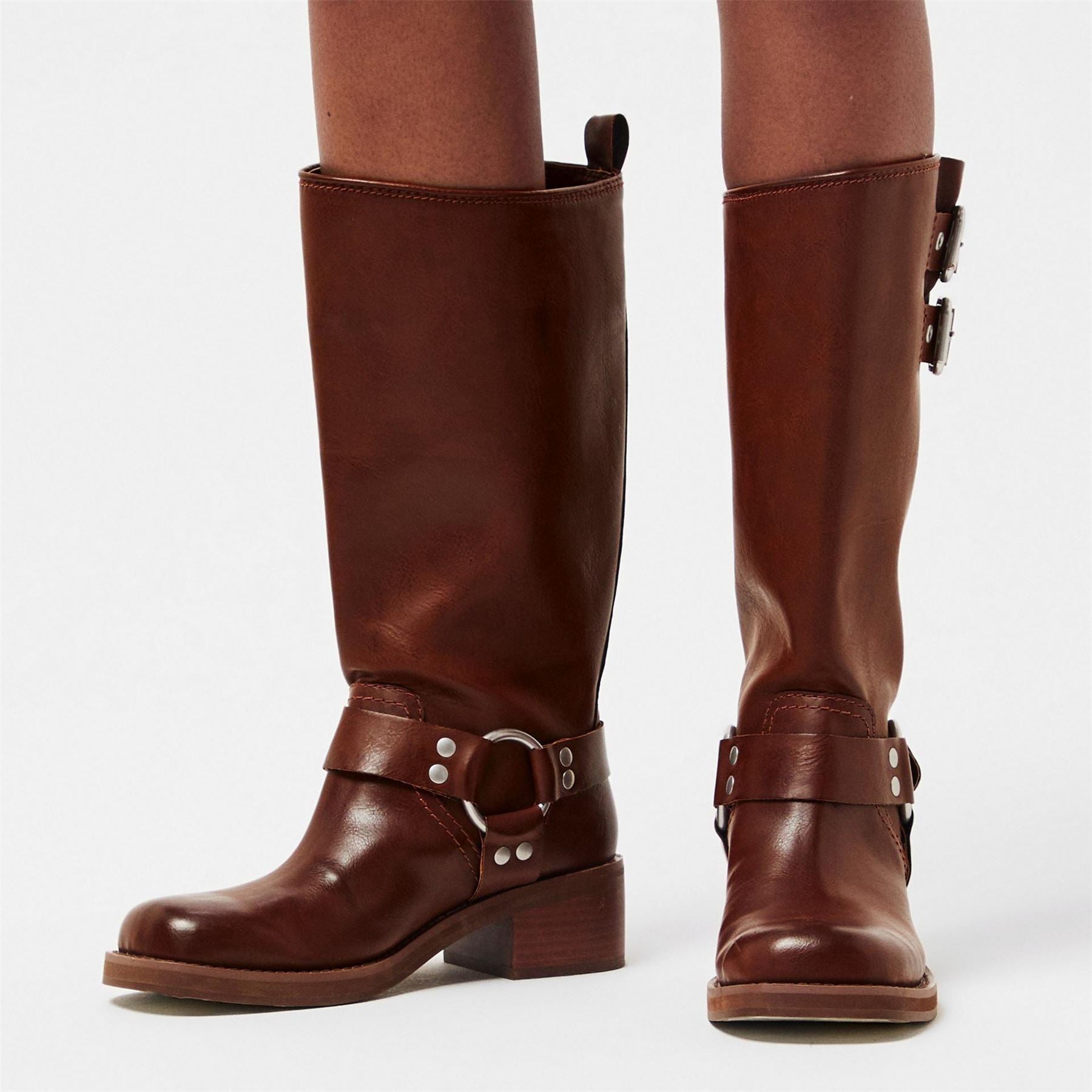Steve Madden Eastern Motorcycle Boots with Block Heel
