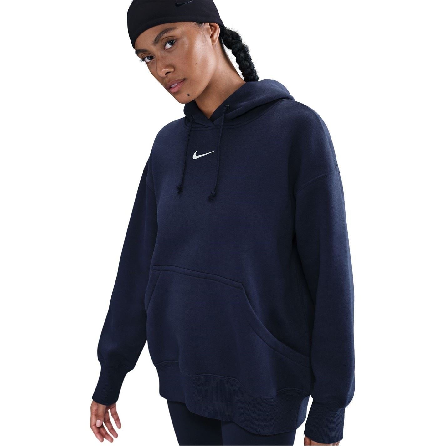 Nike Phoenix Fleece Oversize Fit Drop Shoulder Long Sleeve Hooded Neck Sweatshirt