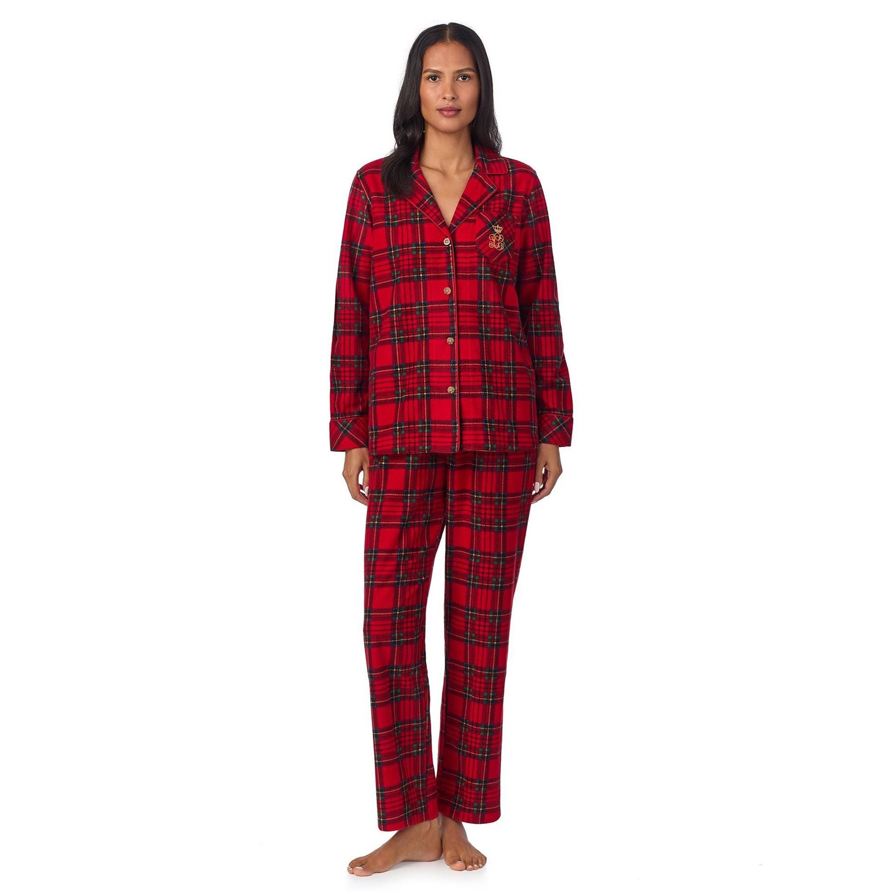 Lauren by Ralph Lauren Collared Neck Long Sleeve Pyjama Set