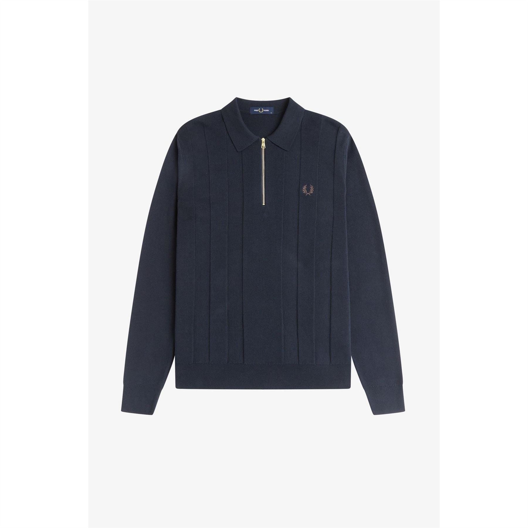 Fred Perry Lsknit Zipped Crew Neck Jumper