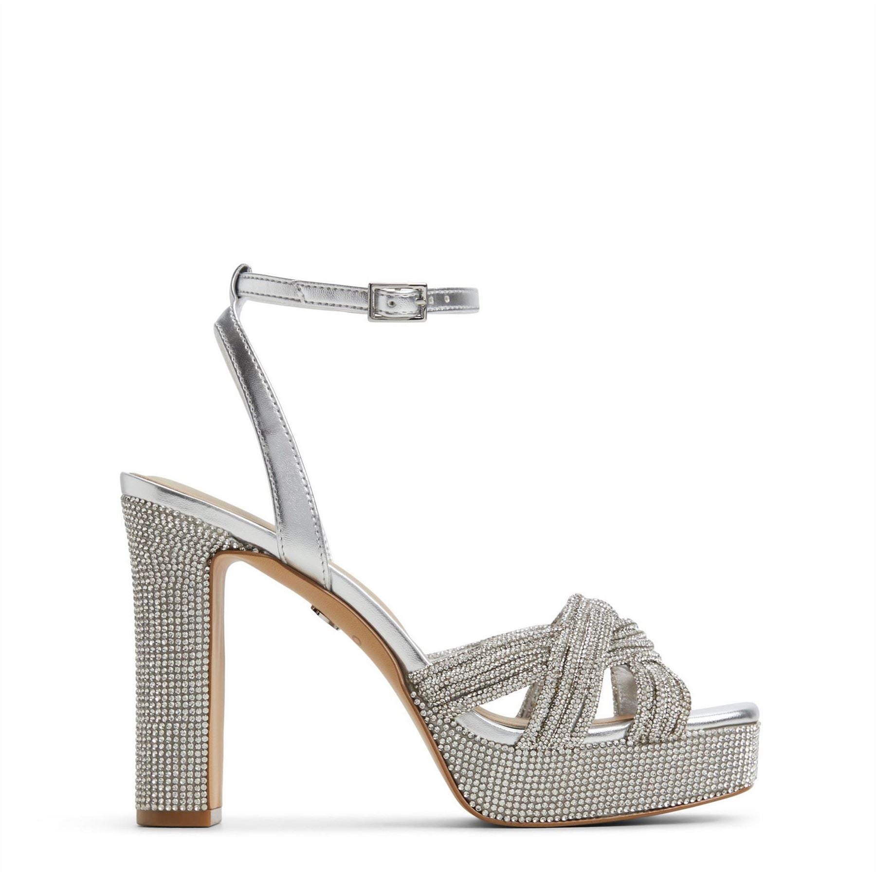 Aldo High Heel Metallic Open Toe Sandals