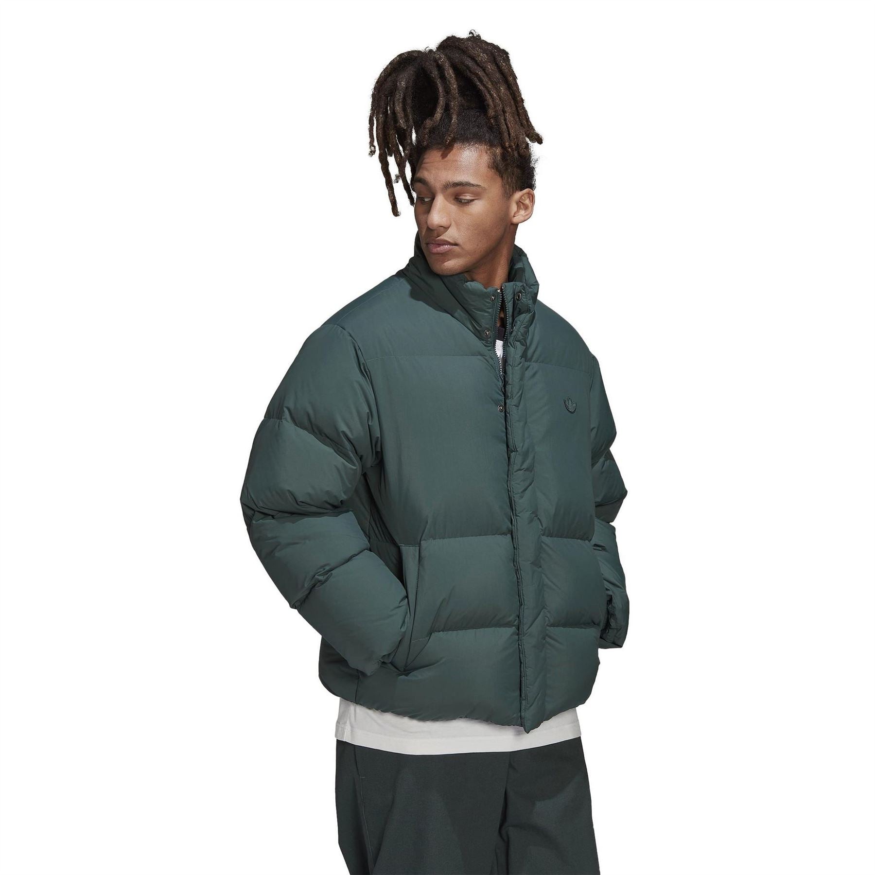 adidas Originals Collared Neck Relaxed Fit Down Jacket
