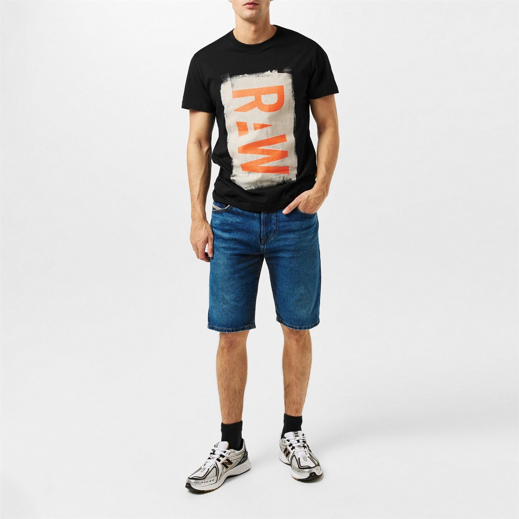 G Star Painted Lettering Crew Neck T-Shirt