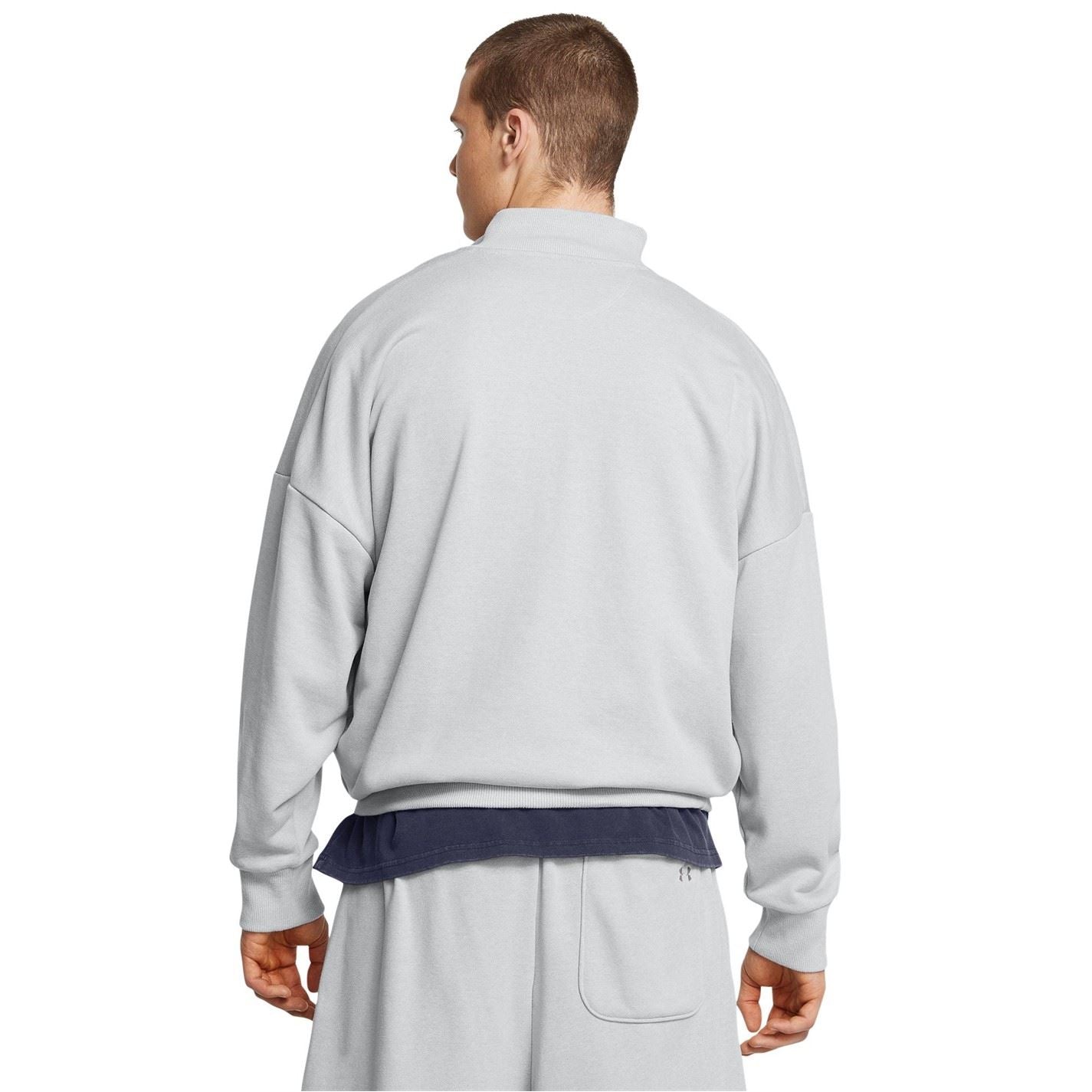 Under Armour Icon Zip Neck Ribbed Collar Long Sleeve Sweatshirt