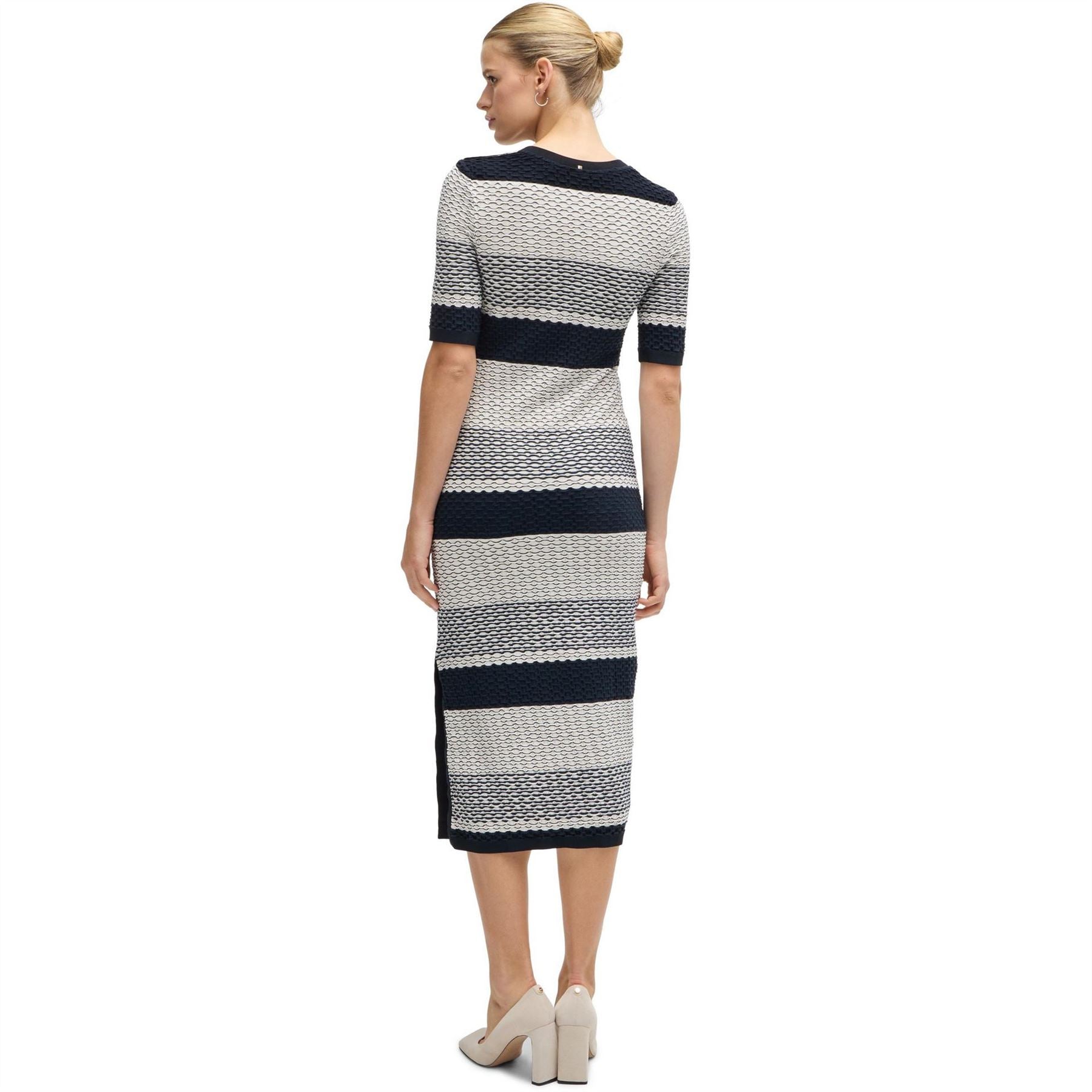 Boss Etanah Crew Neck Three Quarter Sleeve Maxi Dress
