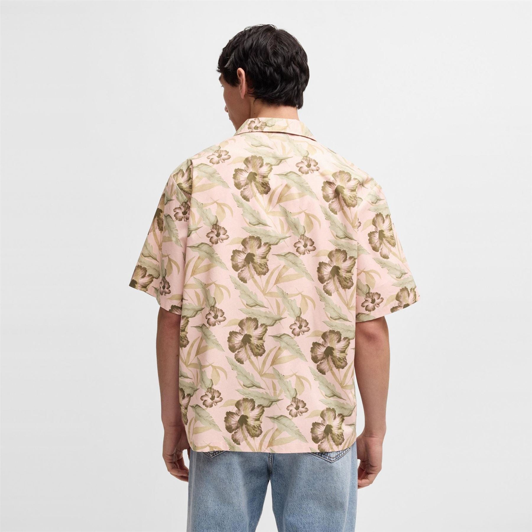 Hugo Eligino Blue Short Sleeve Patterned Shirt