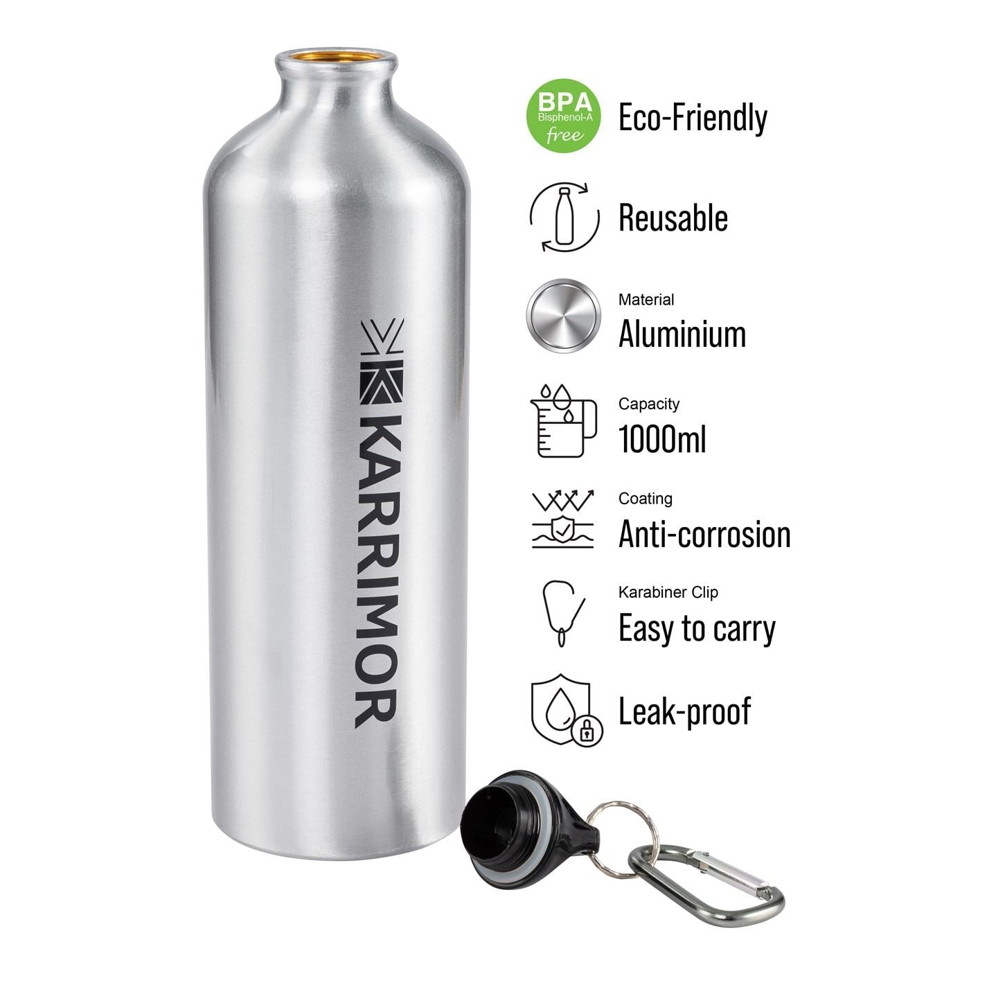 Karrimor Durable Aluminium Water Bottle 1l