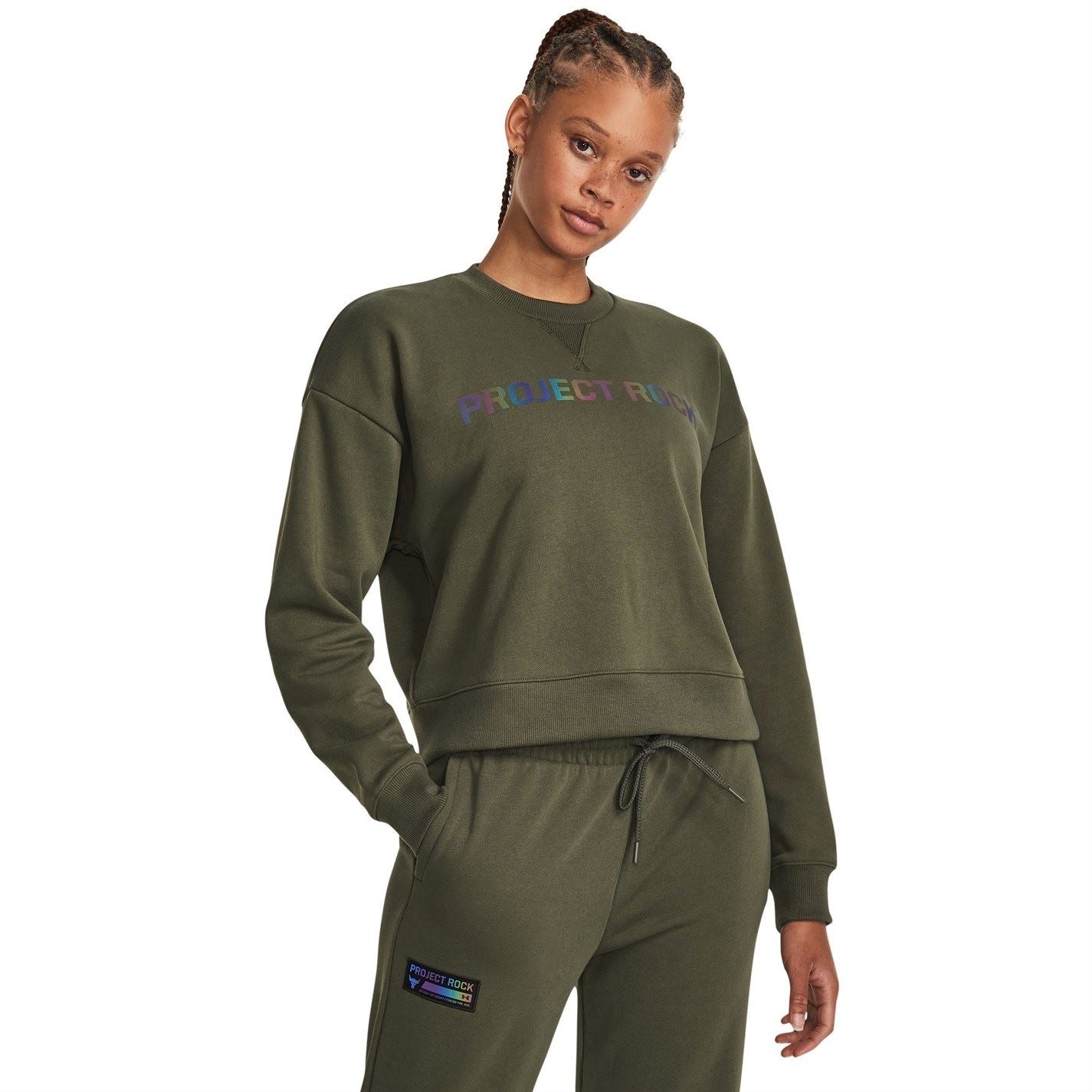 Under Armour Womens Armour Pjt Rck Hw Leg Day Crew Sweatshirt