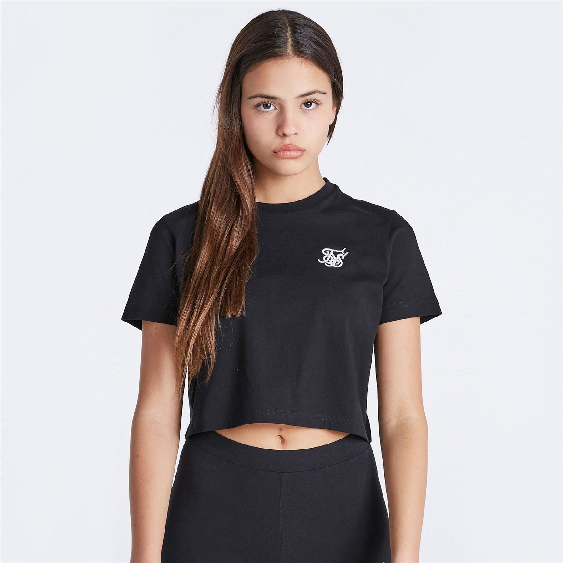 SikSilk Cropped Crew Neck Regular Fit T-Shirt