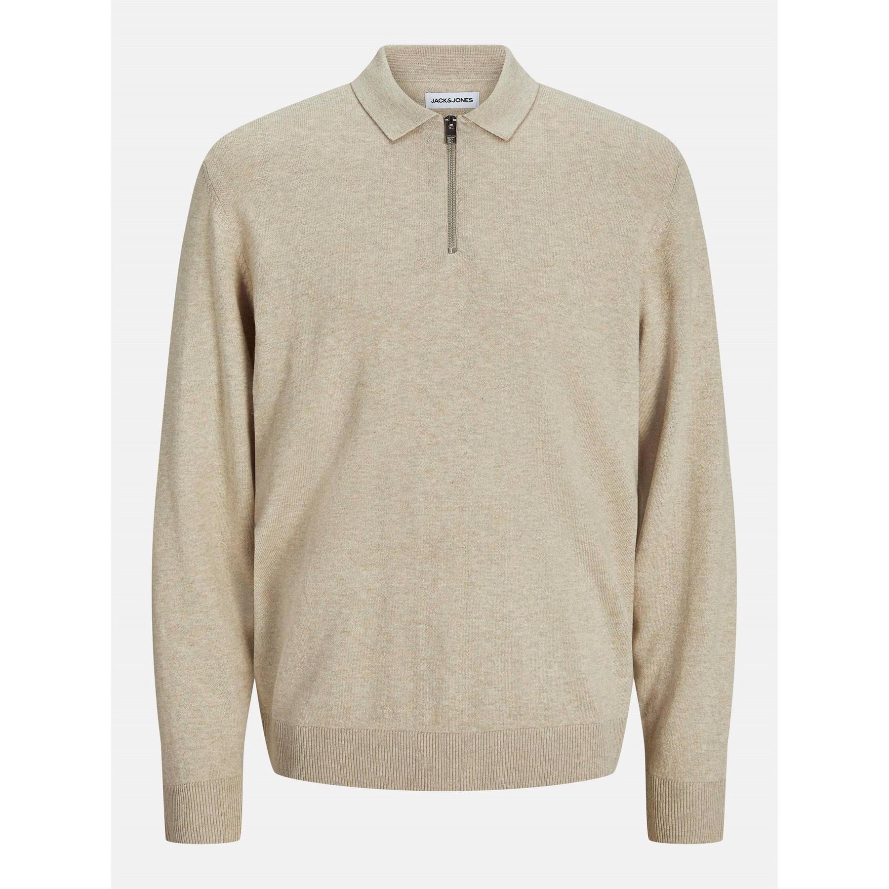 Jack and Jones Mens Emil Half Zip Knitted Polo