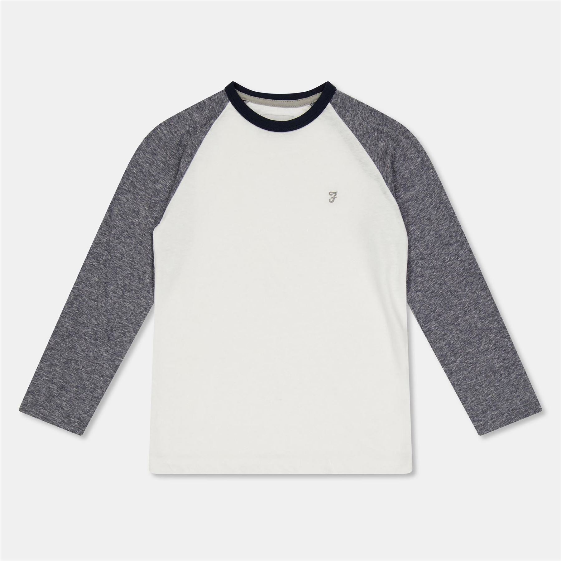 Farah Embroidered Crew Neck Raglan Sleeve Baseball T-Shirt