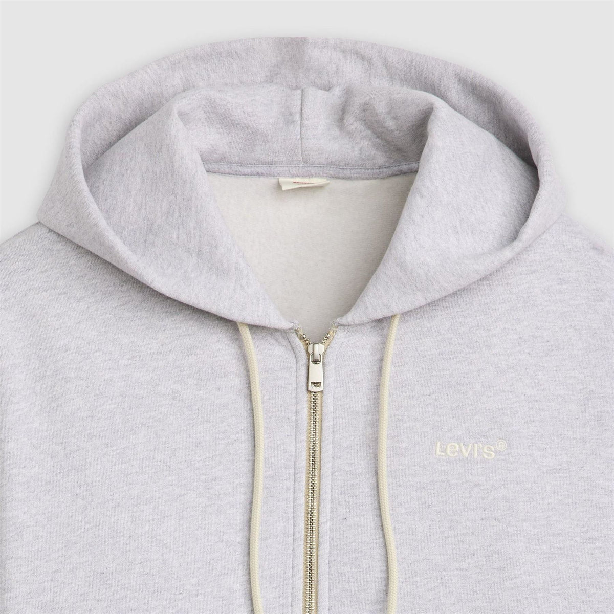 Levis Solid Patterned Hooded Neck Full Zipper Ribbed Cuff Sweat Jacket