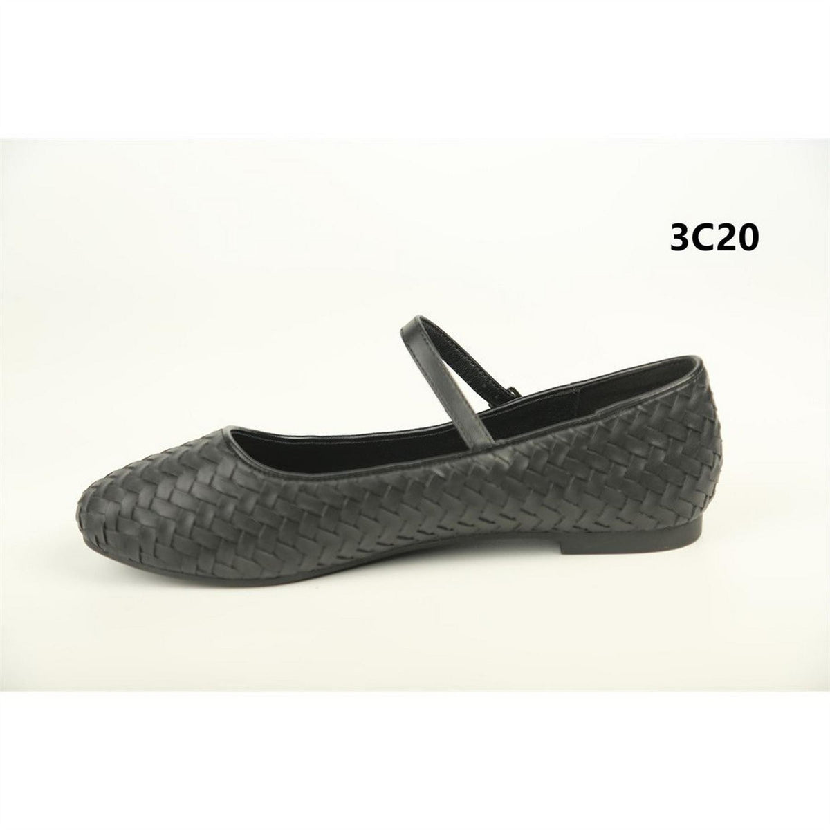 Wheres That From Basket Weave Patterned Mary Janes Flats