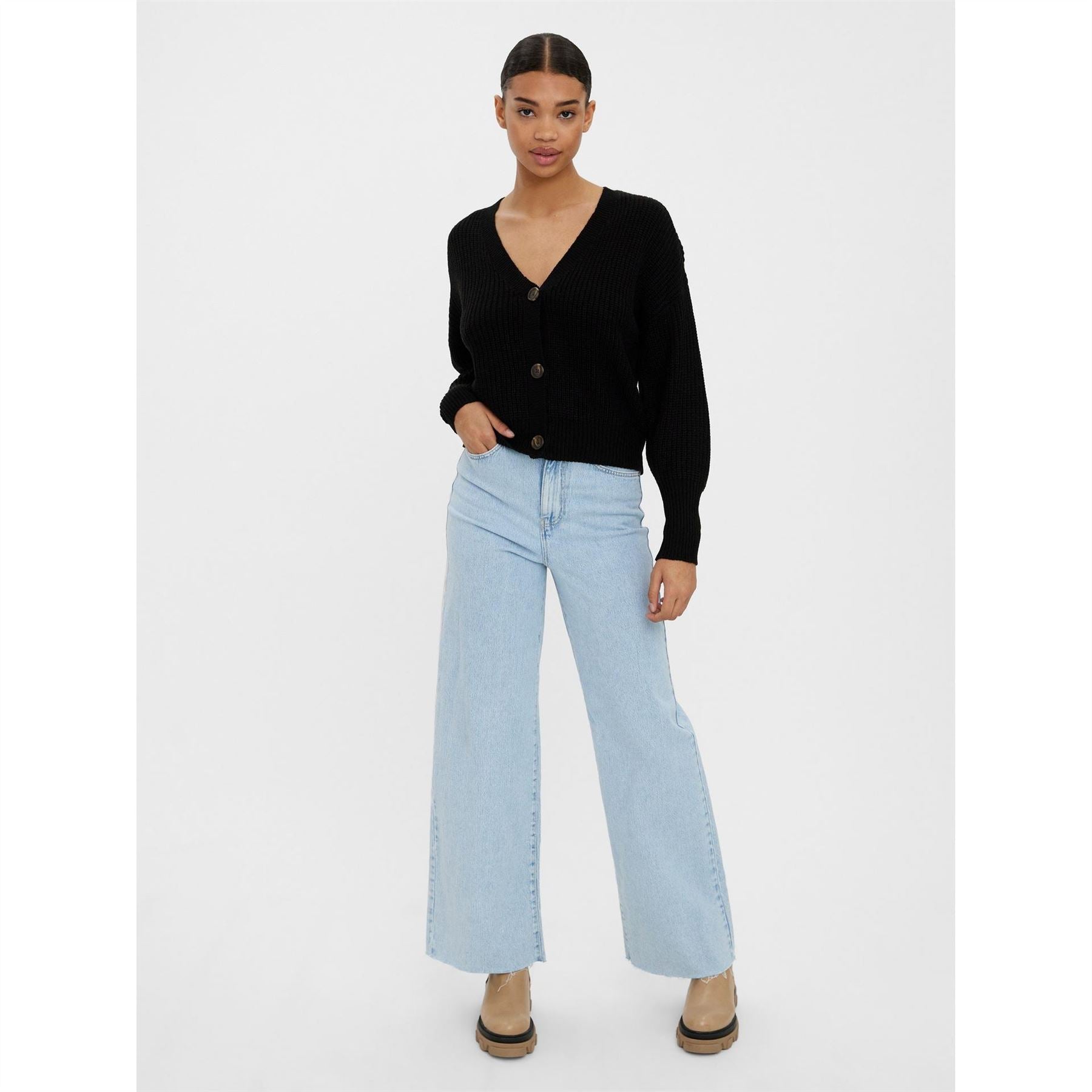 Vero Moda V-Neck Relaxed Fit Long Sleeve Sweater