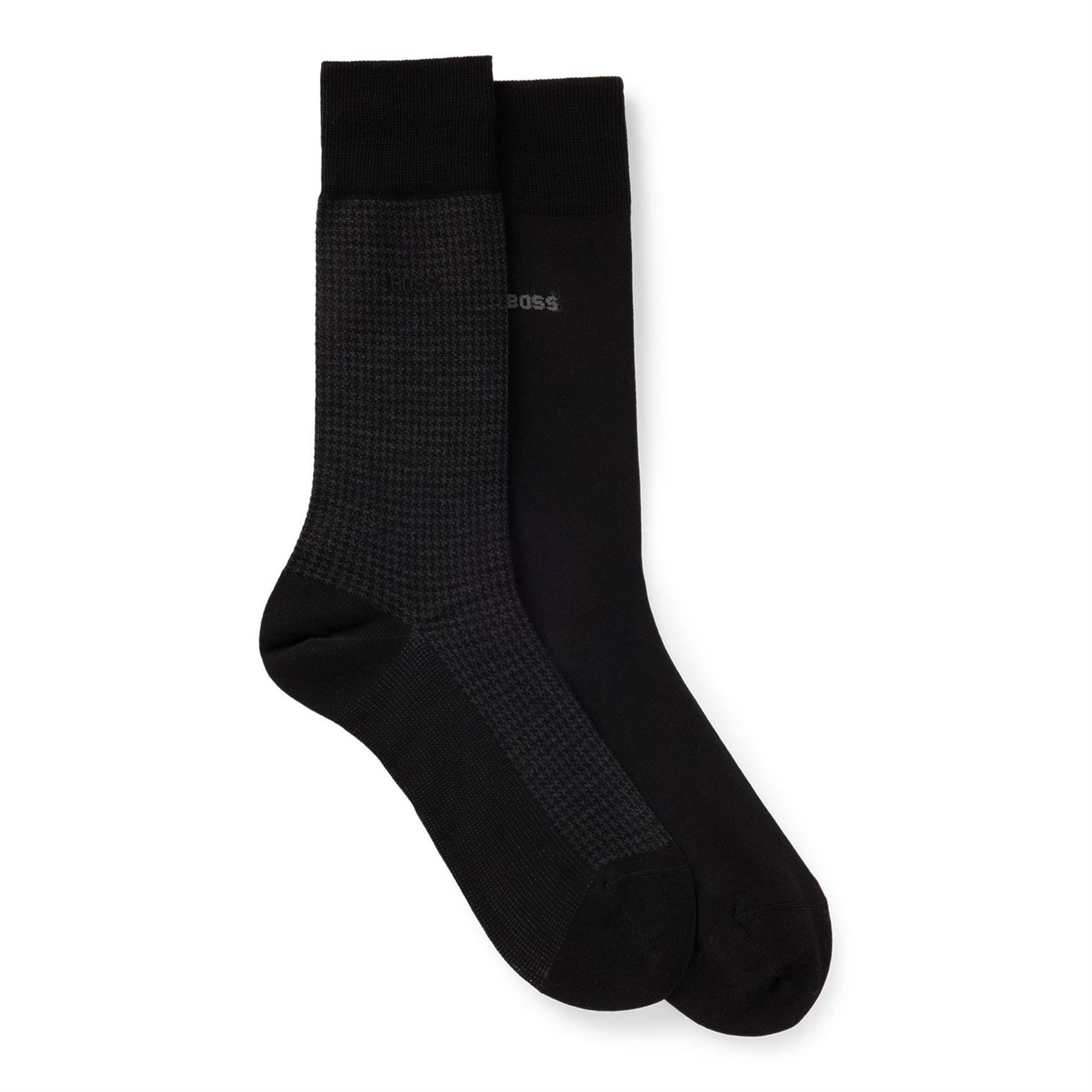 Boss Houndstooth Crew Socks 2 Pack