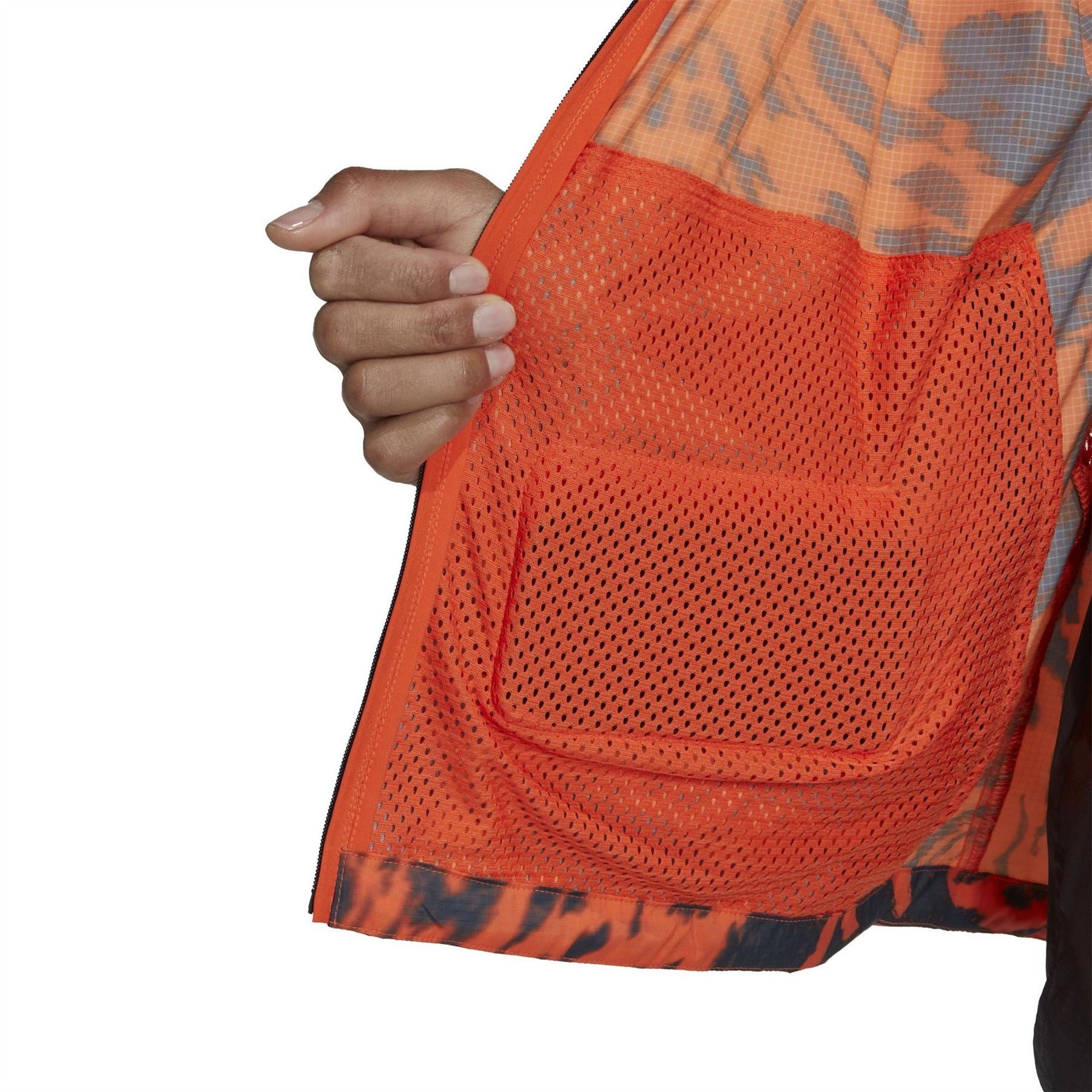 adidas FAST All Over Print Moisture Wicking Reflective Performance Running Jacket
