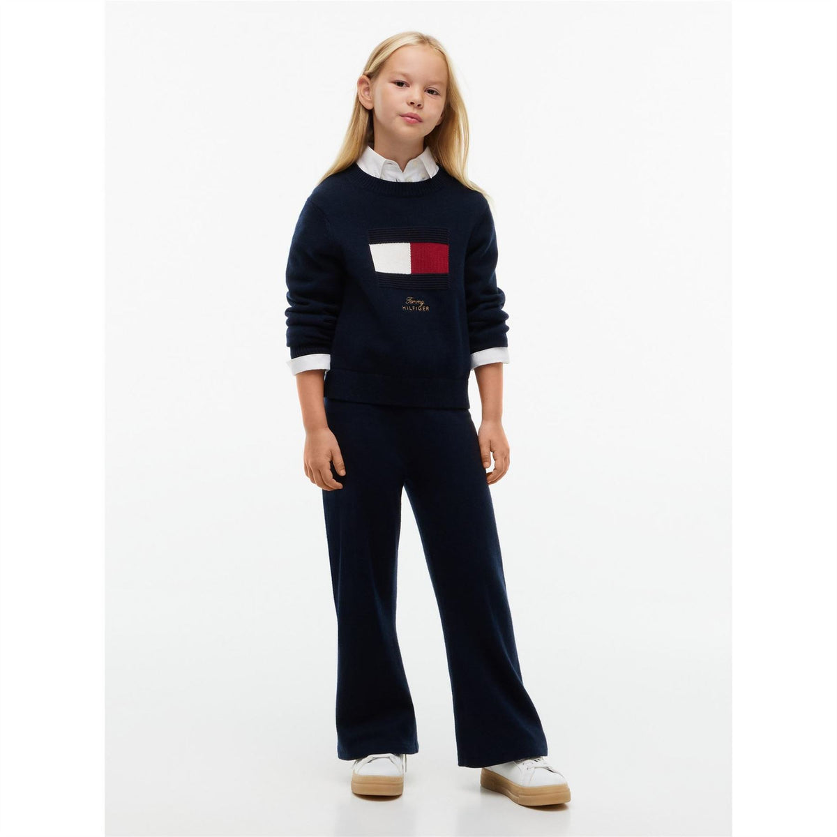Tommy Hilfiger Flag Cotton Long Sleeve Crew Neck Jumper