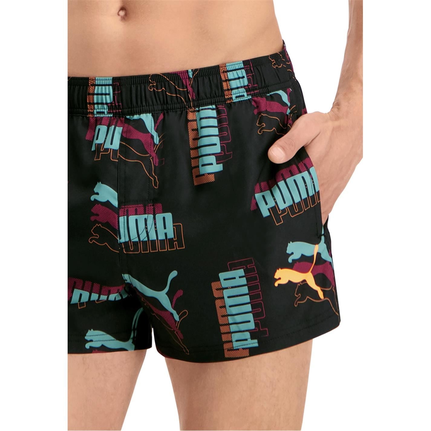 Puma All Over Logo Print Swim Shorts