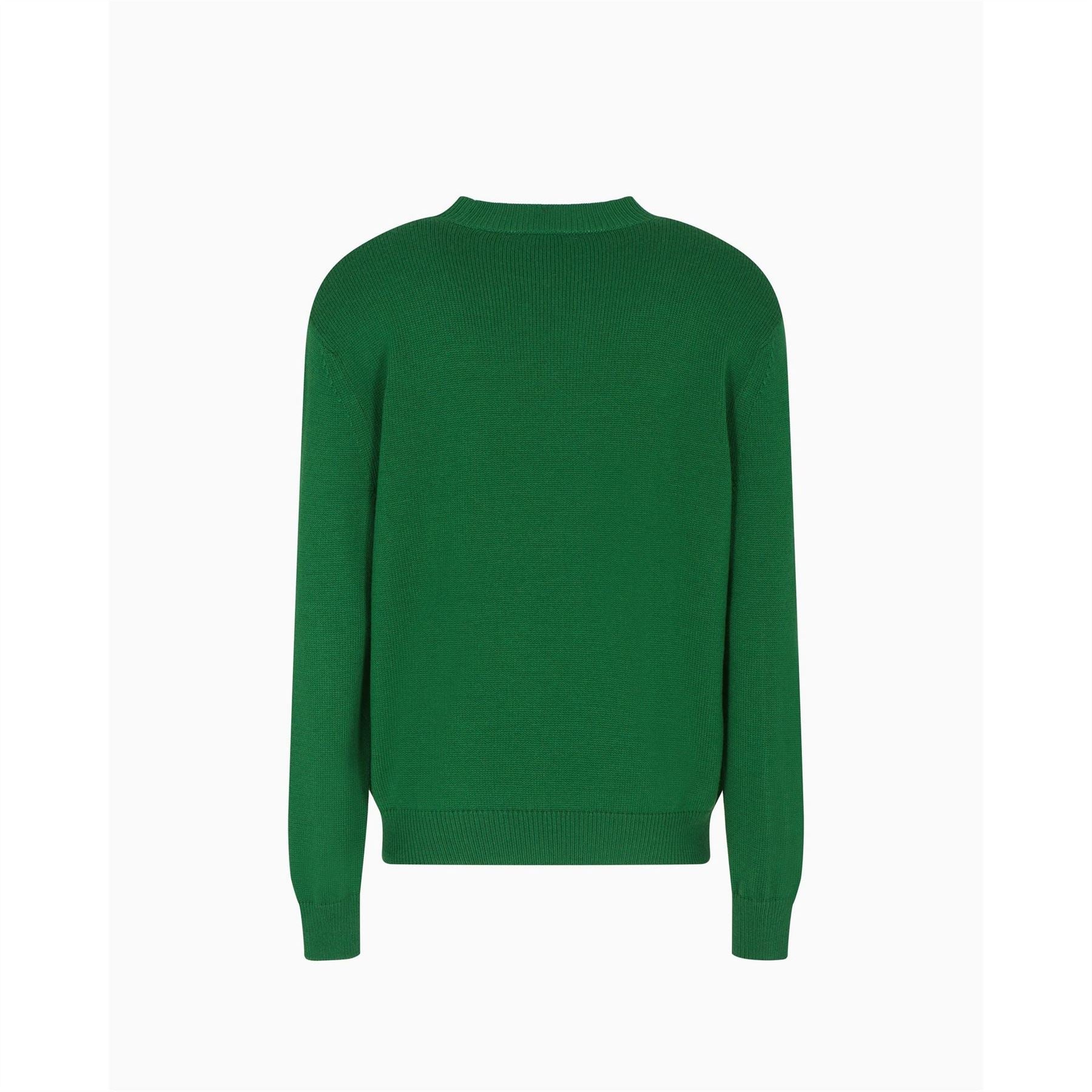 Armani Exchange Exchange Crew Neck Ribbed Collar Long Sleeve Sweater