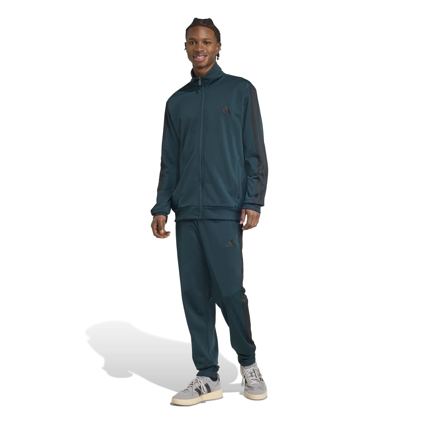 adidas Basic 3   Stripes Tricot Tracksuit