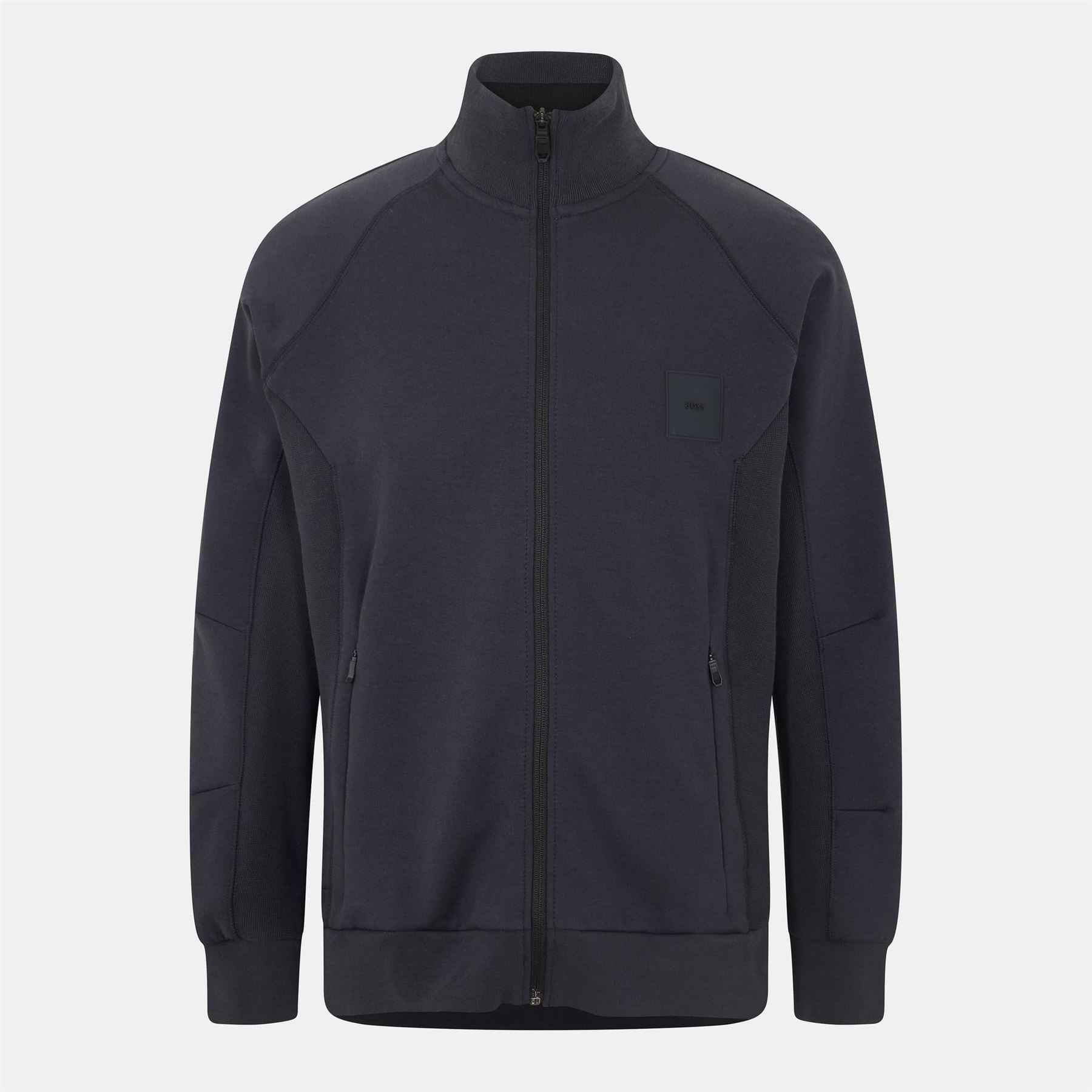 Boss Skaz Ribbed Patterned Full Zipper Ribbed Cuff Sweat Jacket