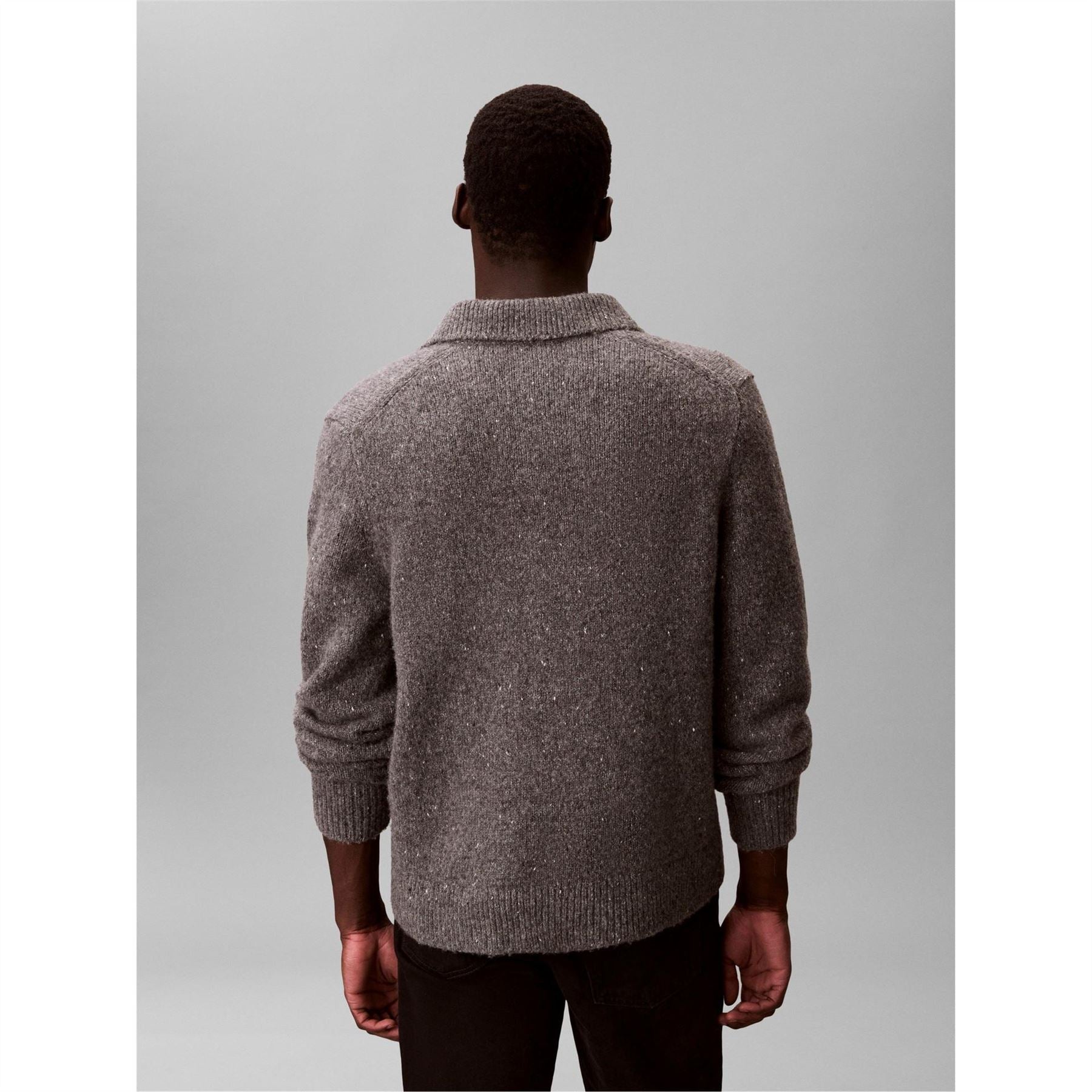 Calvin Klein Jeans Collared Neck Long Sleeve Polo Knit Sweater