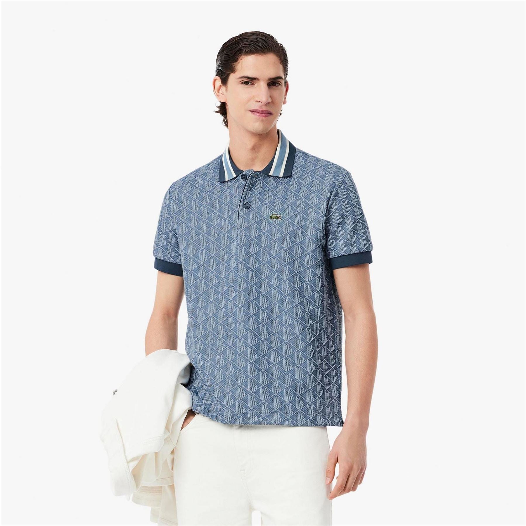 Lacoste Fit Monogram Jacquard Polo Shirt