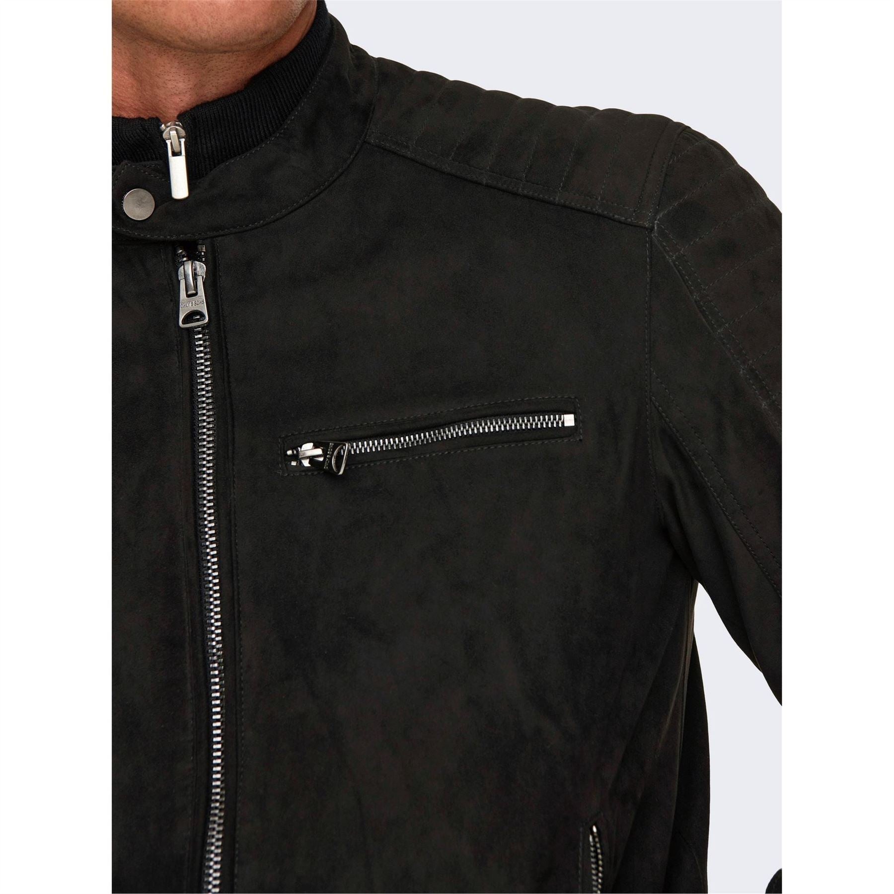 Only Solid Patterned Bike Jacket with Zipped Pocket