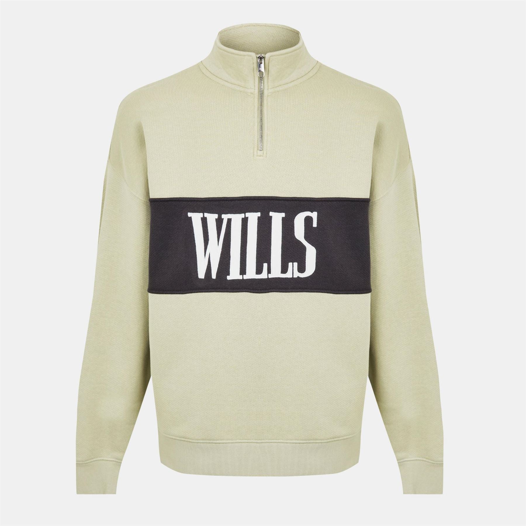 Jack Wills Logo Print Zip Neck Regular Fit Sweatshirt
