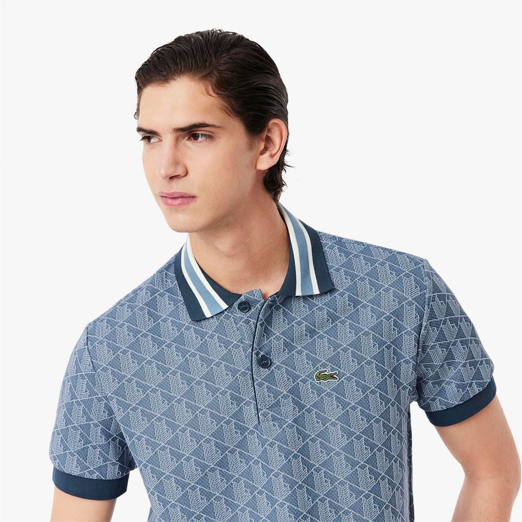 Lacoste Fit Monogram Jacquard Polo Shirt