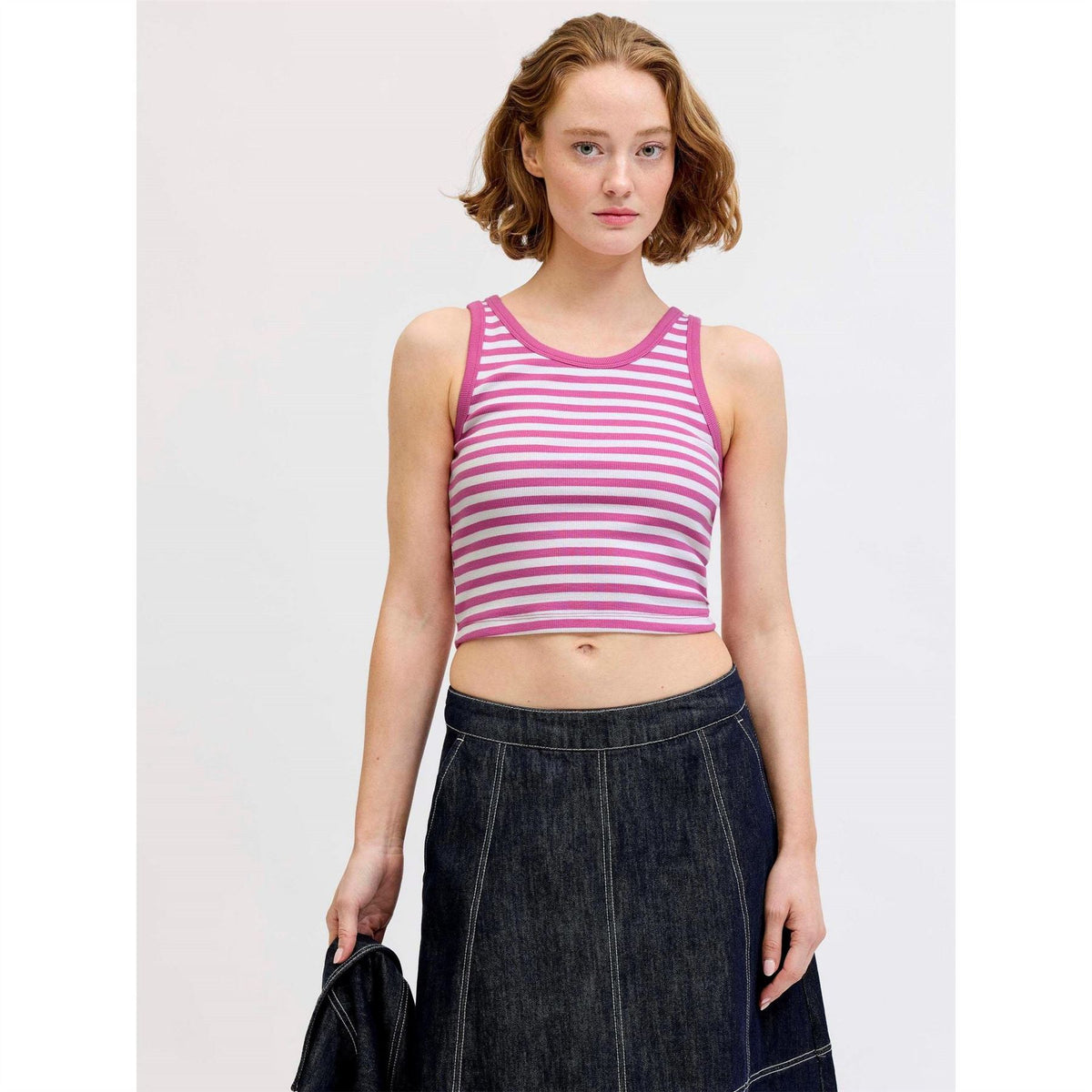 JJXX Fallon Stitched Detail Crew Neck Sleeveless Tank