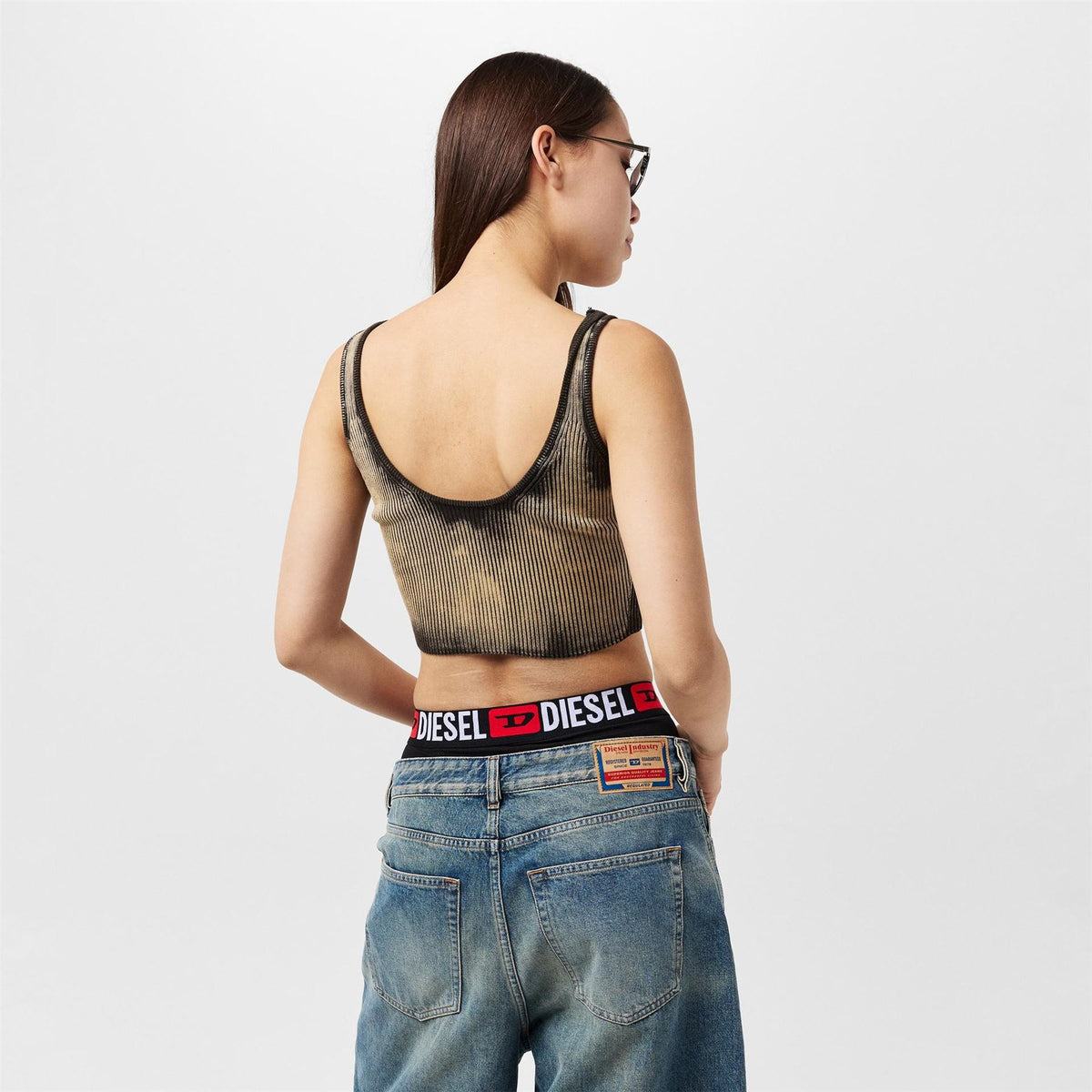 Diesel Deidra Slim Fit Cropped Lettering Tank