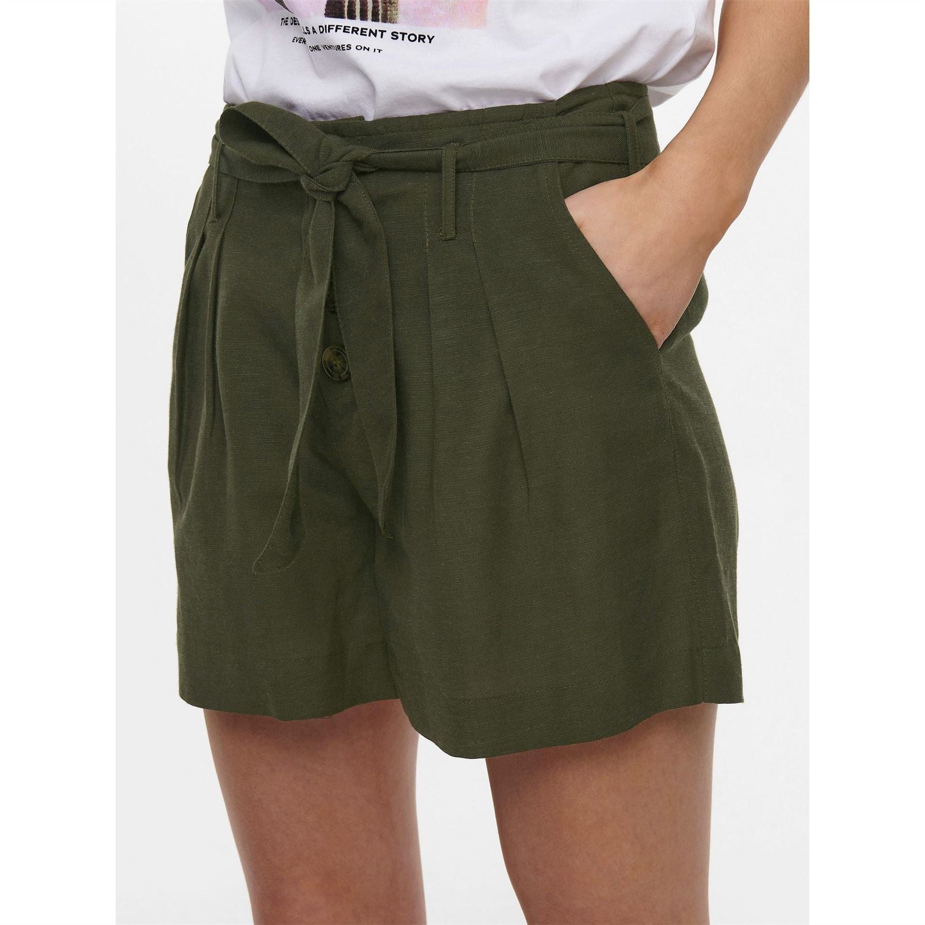 Only High Waisted Woven Tracksuit Shorts