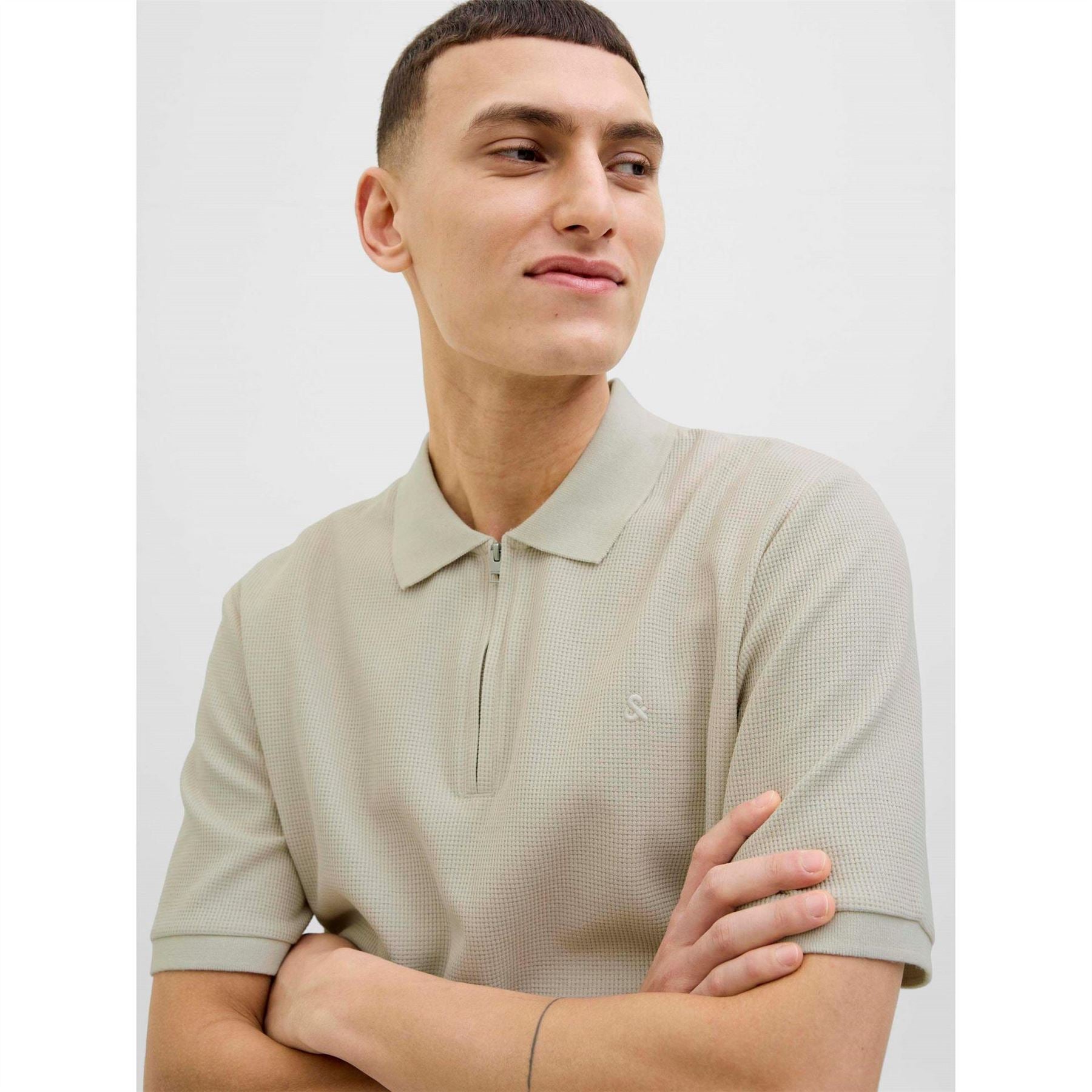 Jack and Jones Mens Austin Zip Polo